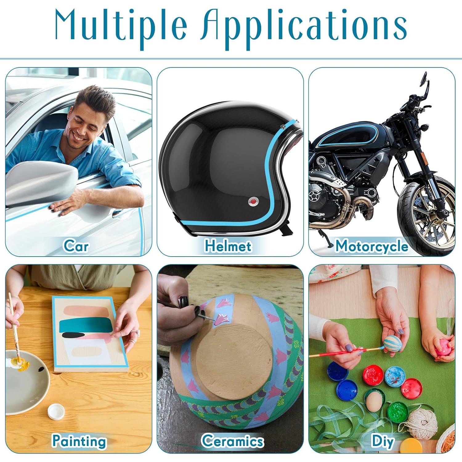 5 Rollos de Cinta de Vinilo Enmascarar Automotriz 33m Azul