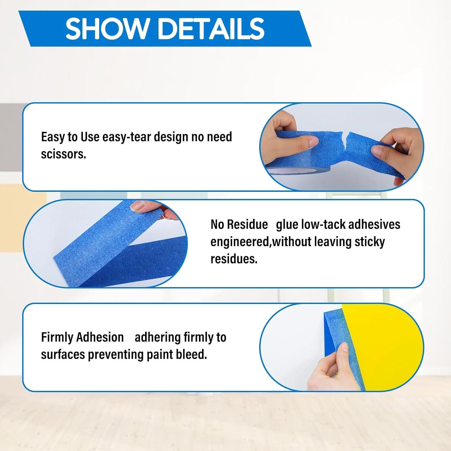 Cinta de Pintor VOISEN 16 Rollos 4.7 cm x 50.29 m Azul