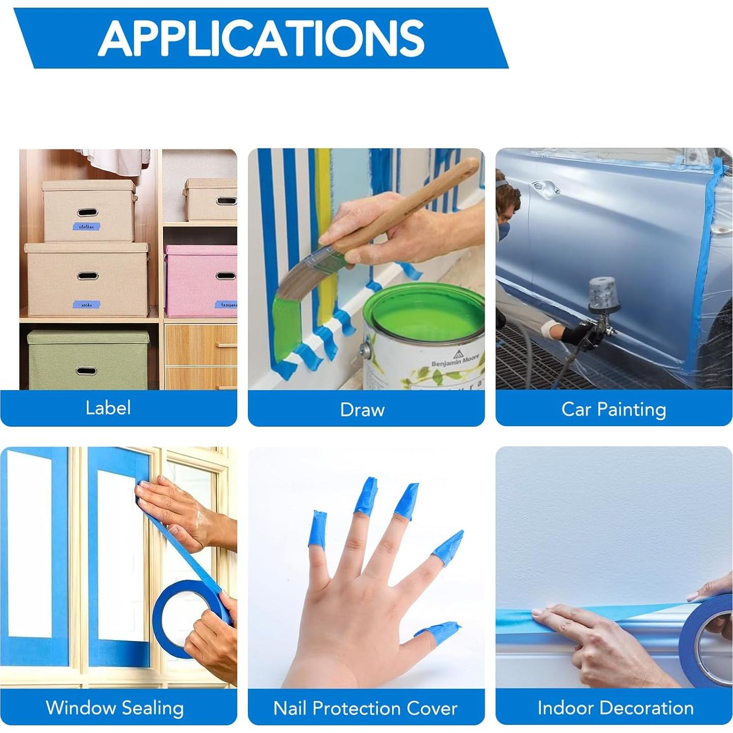 Cinta de Pintor VOISEN 16 Rollos 4.7 cm x 50.29 m Azul