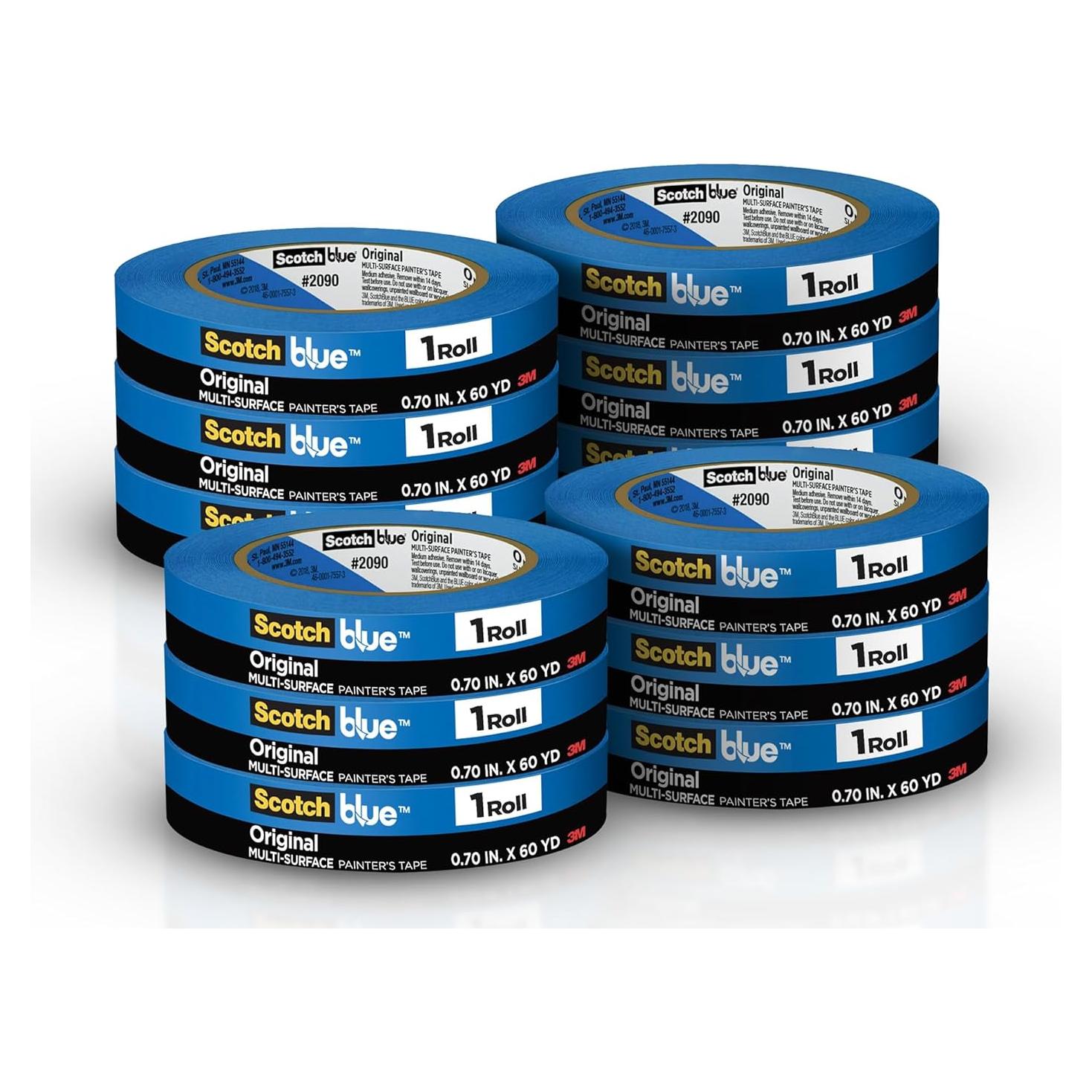 Cinta de Pintura Multi-Superficie ScotchBlue 2090, 12 rollos 1.9 cm x 54.9 m