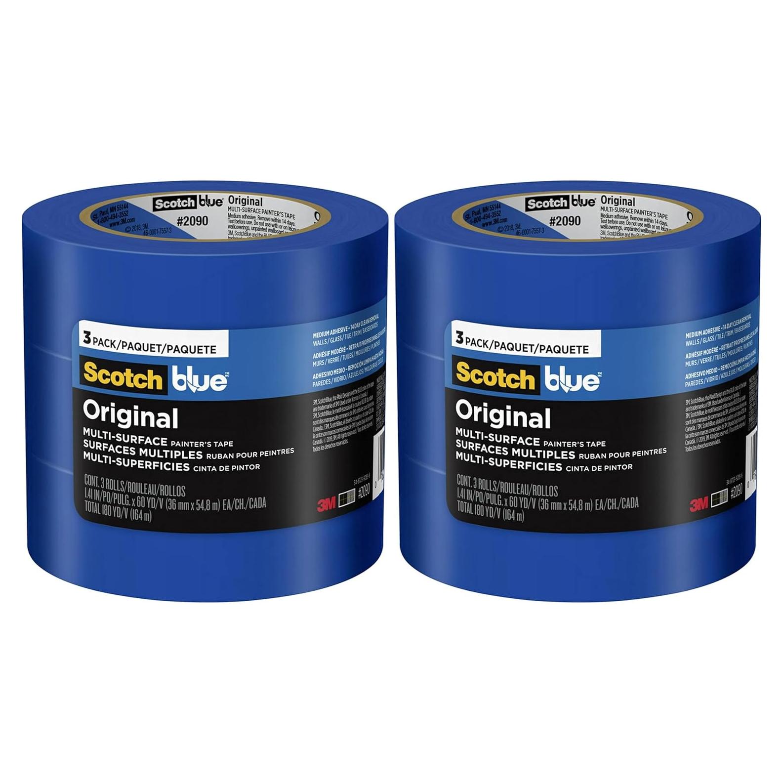 Cinta de Pintura Multi-Superficie ScotchBlue 3.58 cm x 54.86 m - 3 Rollos