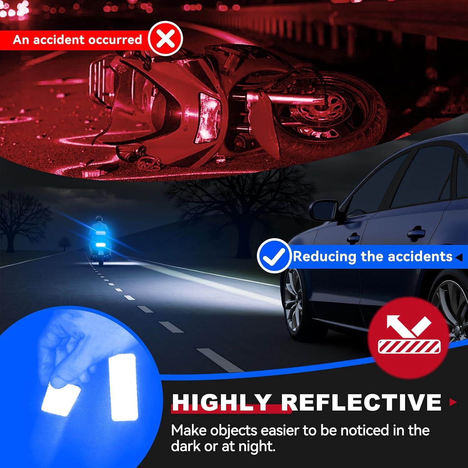 20 Calcomanías Reflectantes 3M DG3 Azul 8x3 cm para Seguridad