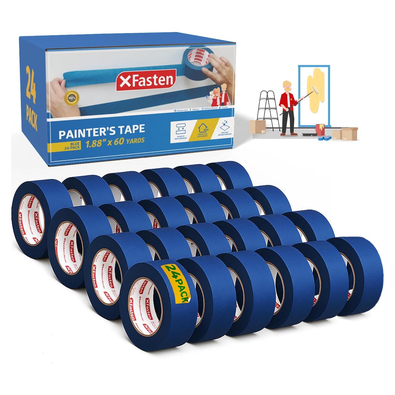 Cinta de Pintor Azul XFasten 1.88" x 1440 Metros - Paquete 24