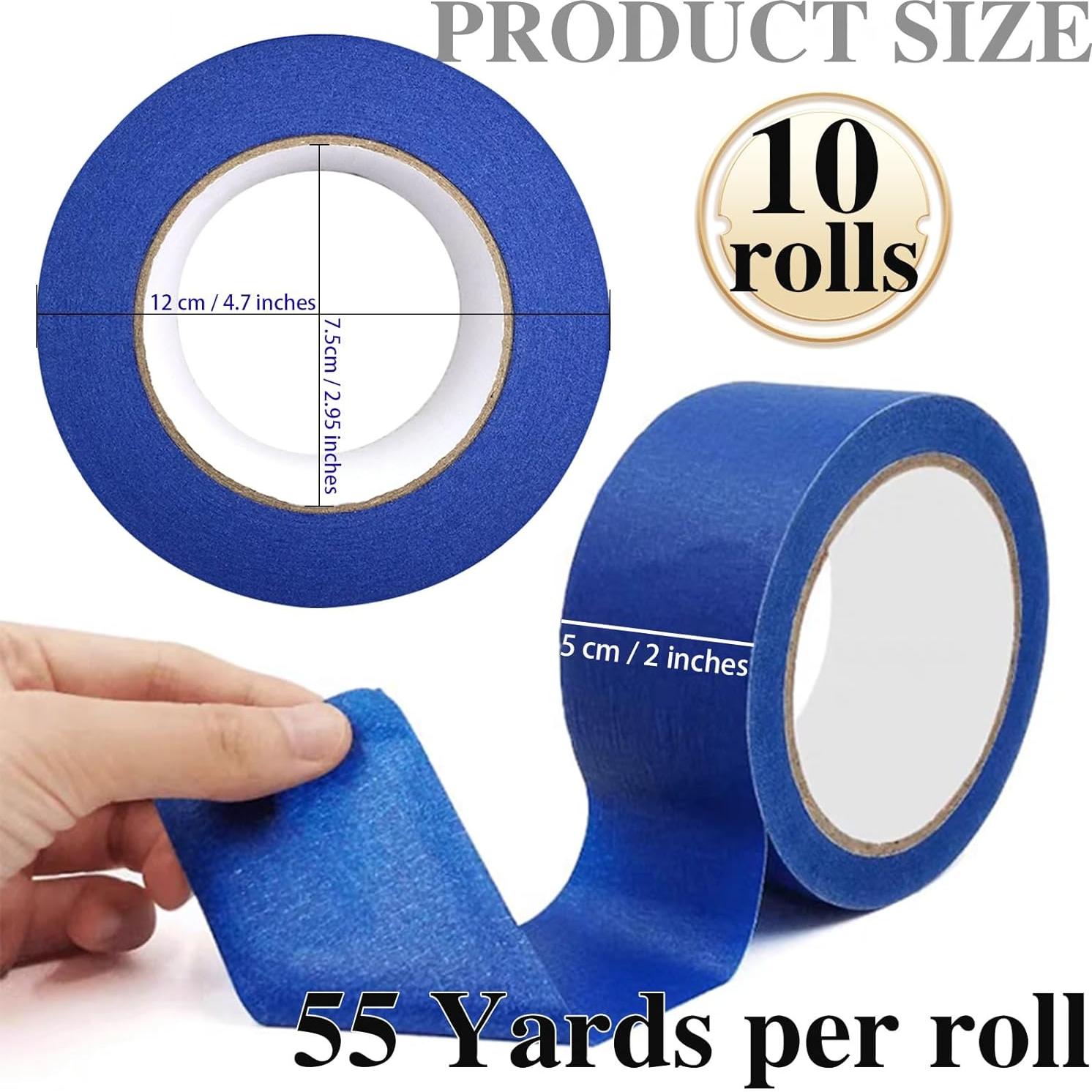 Cinta de Pintor Azul TOTDTDA 5 cm x 50 m - Paquete de 10 Rollos