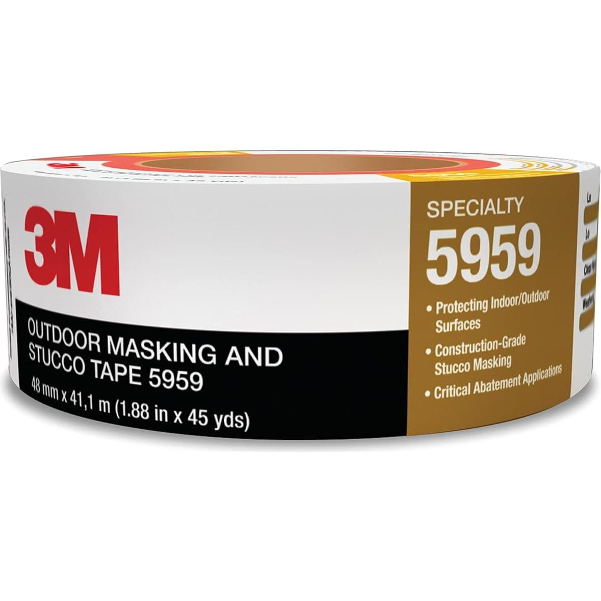 Cinta de Enmascarar y Estuco 3M 5959, 48 mm x 12 m, Roja