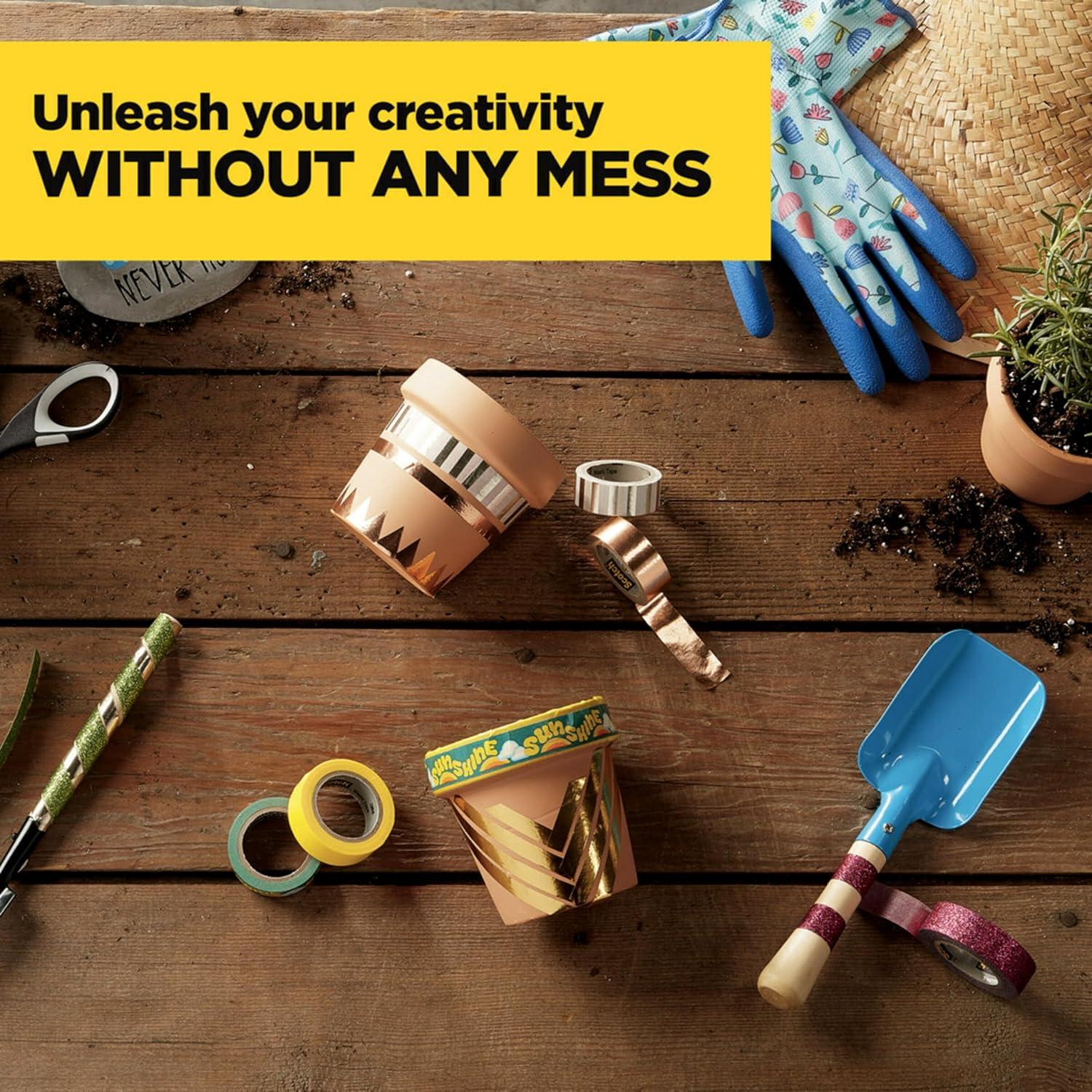 Cinta Washi Glitter Scotch 1.5 cm x 498.4 cm Azul Oscuro Pack 6