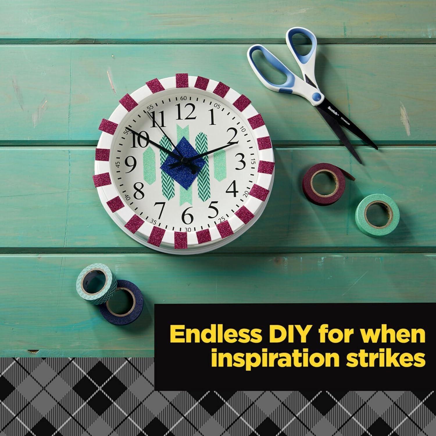 Cinta Washi Glitter Scotch 1.5 cm x 498.4 cm Azul Oscuro Pack 6