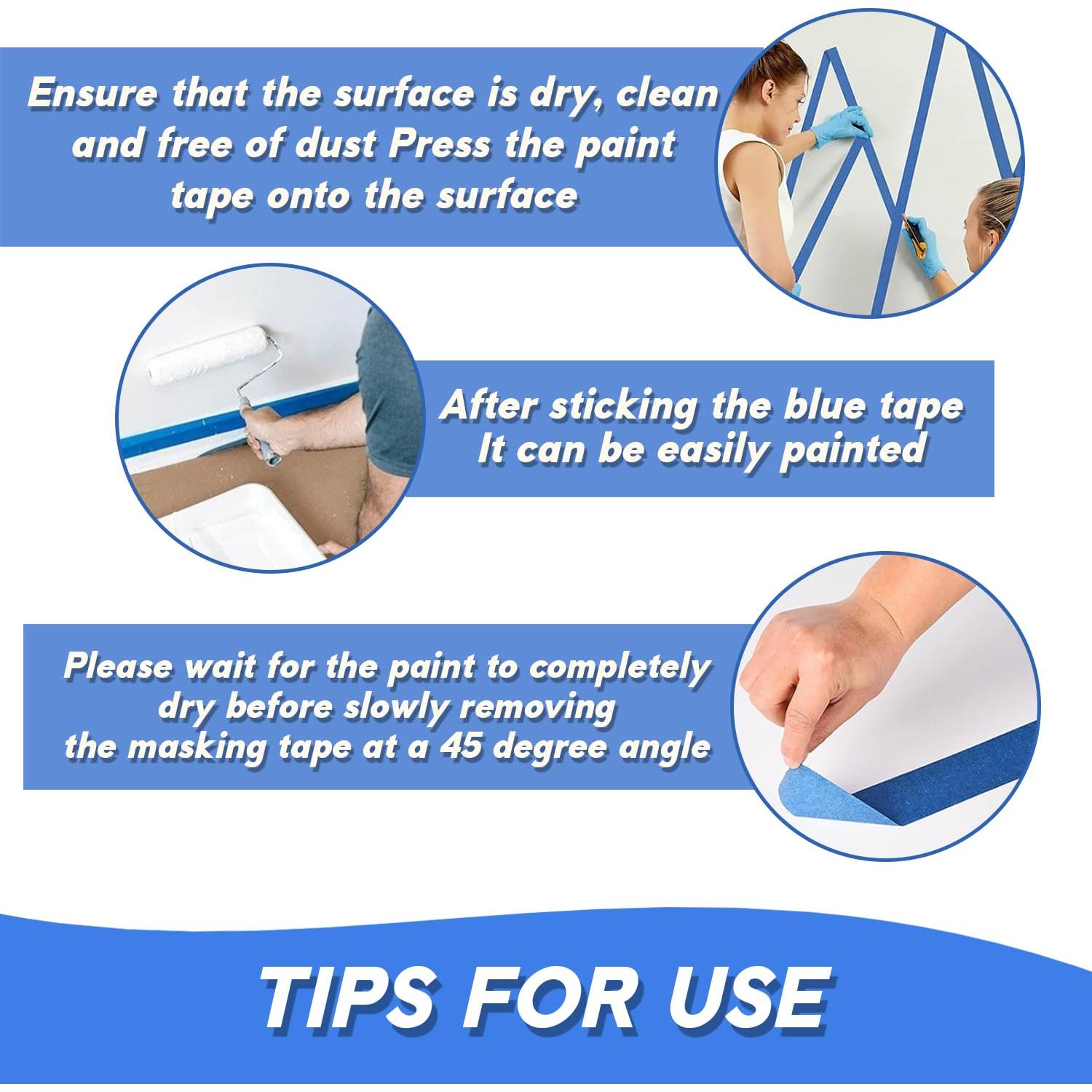 Cinta de Pintura Azul 2 Rollos 2.5 cm x 50 m para Manualidades