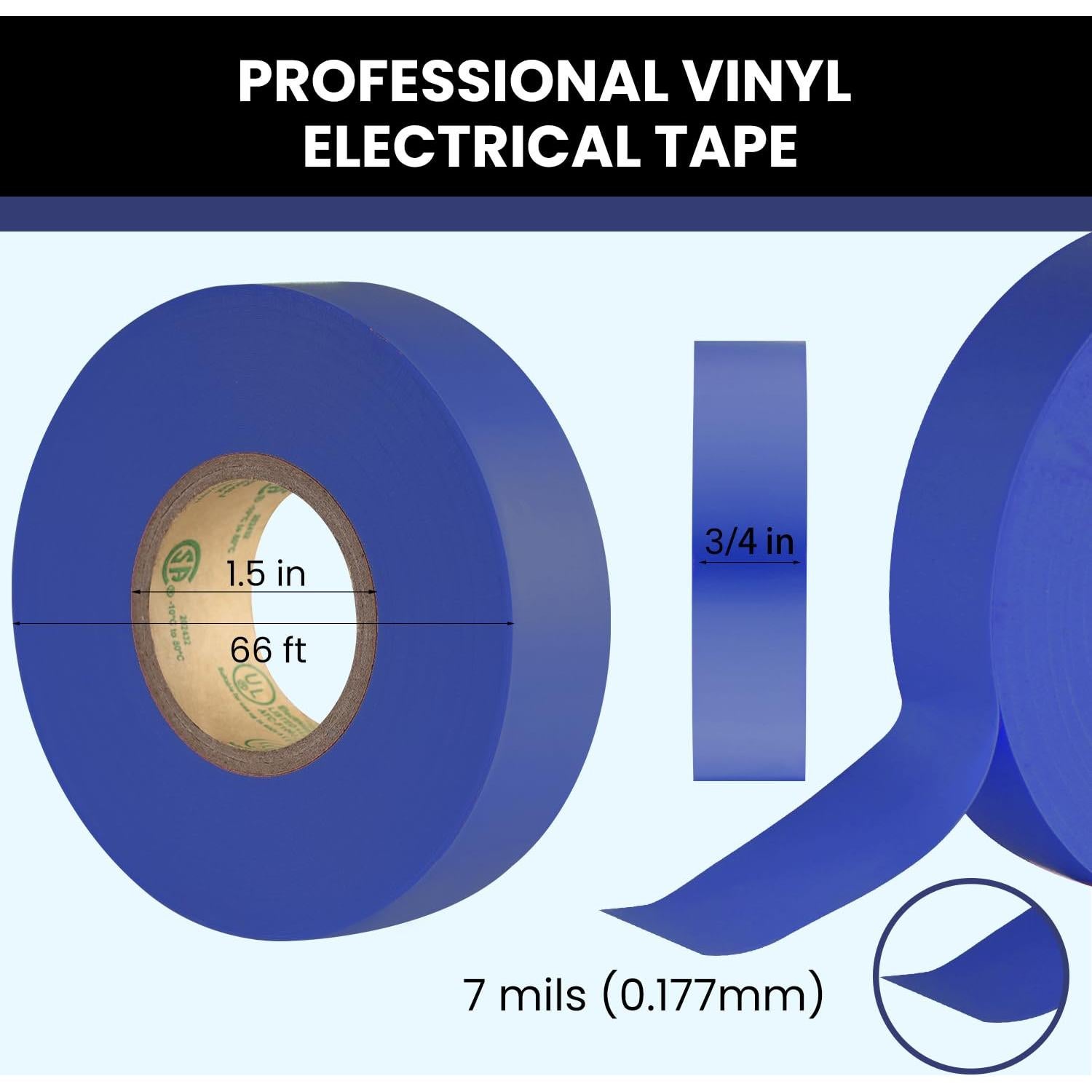 Cinta Eléctrica Azul Lichamp 10 Rollos 3/4" x 20.12 m