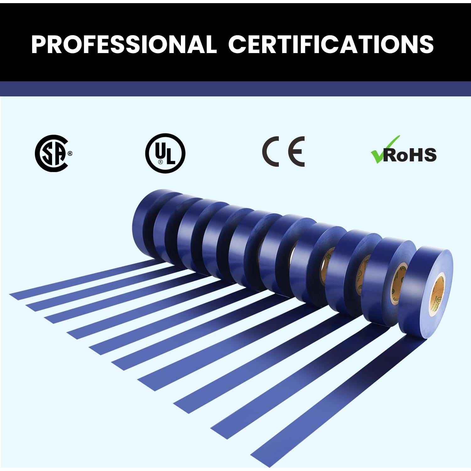 Cinta Eléctrica Azul Lichamp 10 Rollos 3/4" x 20.12 m