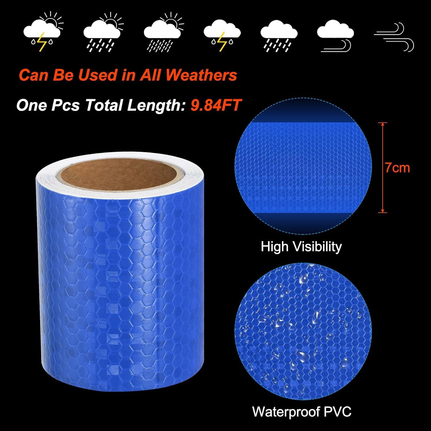 Cinta Reflectante PATIKIL 7.62 cm x 3 m Azul Impermeable