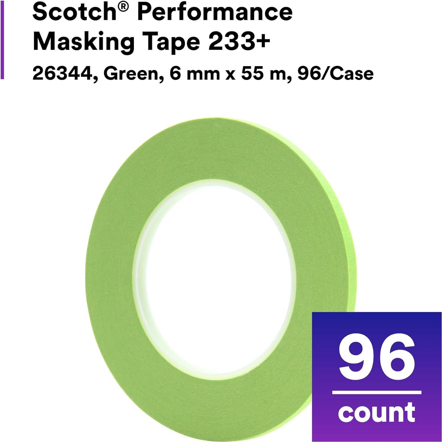 Cinta de Enmascarar Scotch 233+ Verde 6 mm x 55 m Resistente