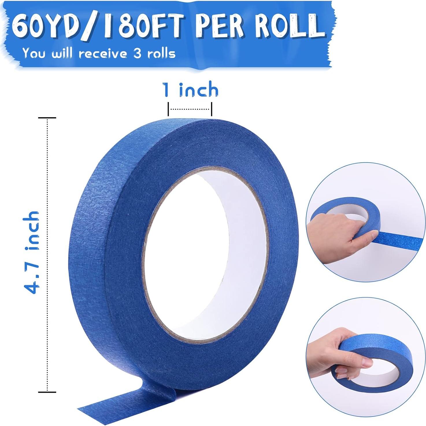 Cinta de Pintor Azul HTVRONT 1" x 54.86m - 3 Rollos