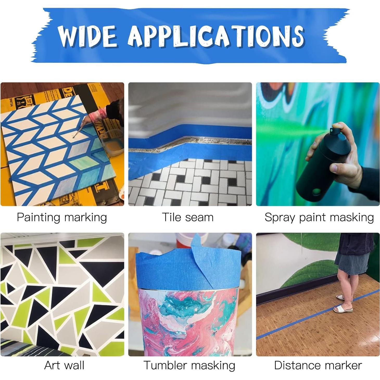 Cinta de Pintor Azul HTVRONT 1" x 54.86m - 3 Rollos