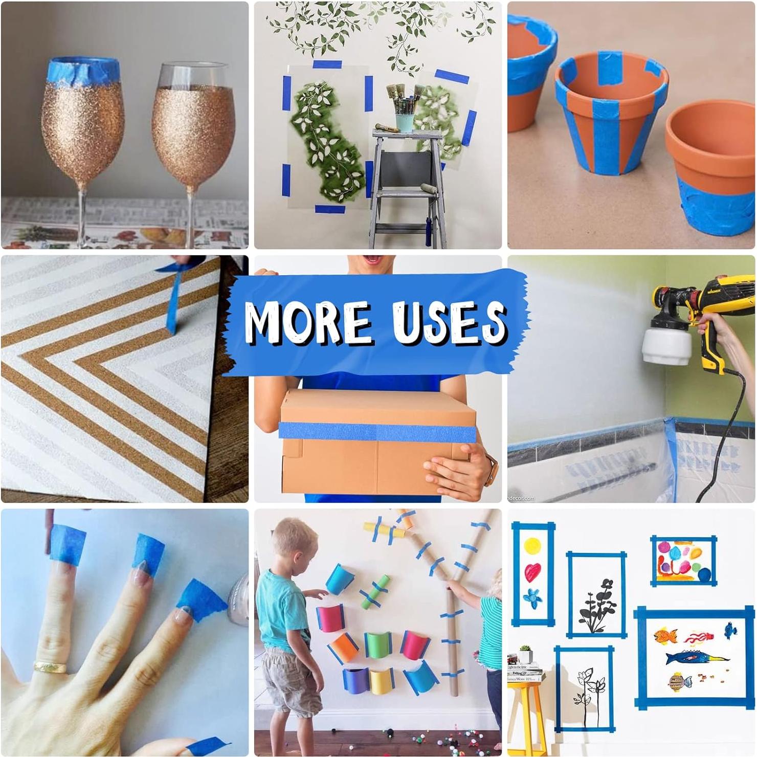 Cinta de Pintor Azul HTVRONT 1" x 54.86m - 3 Rollos