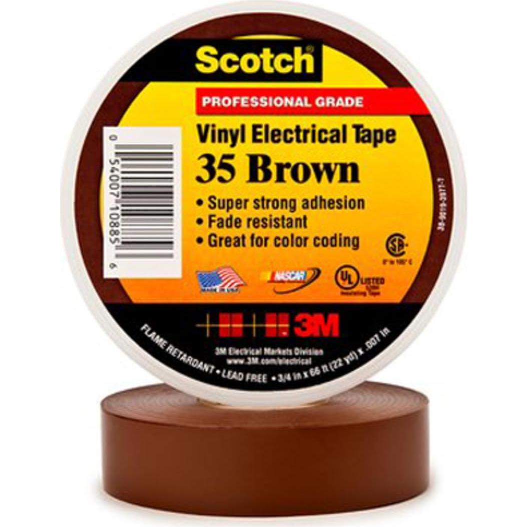 Cinta Eléctrica Scotch 35 Marrón 1.27 cm x 6.1 m PVC
