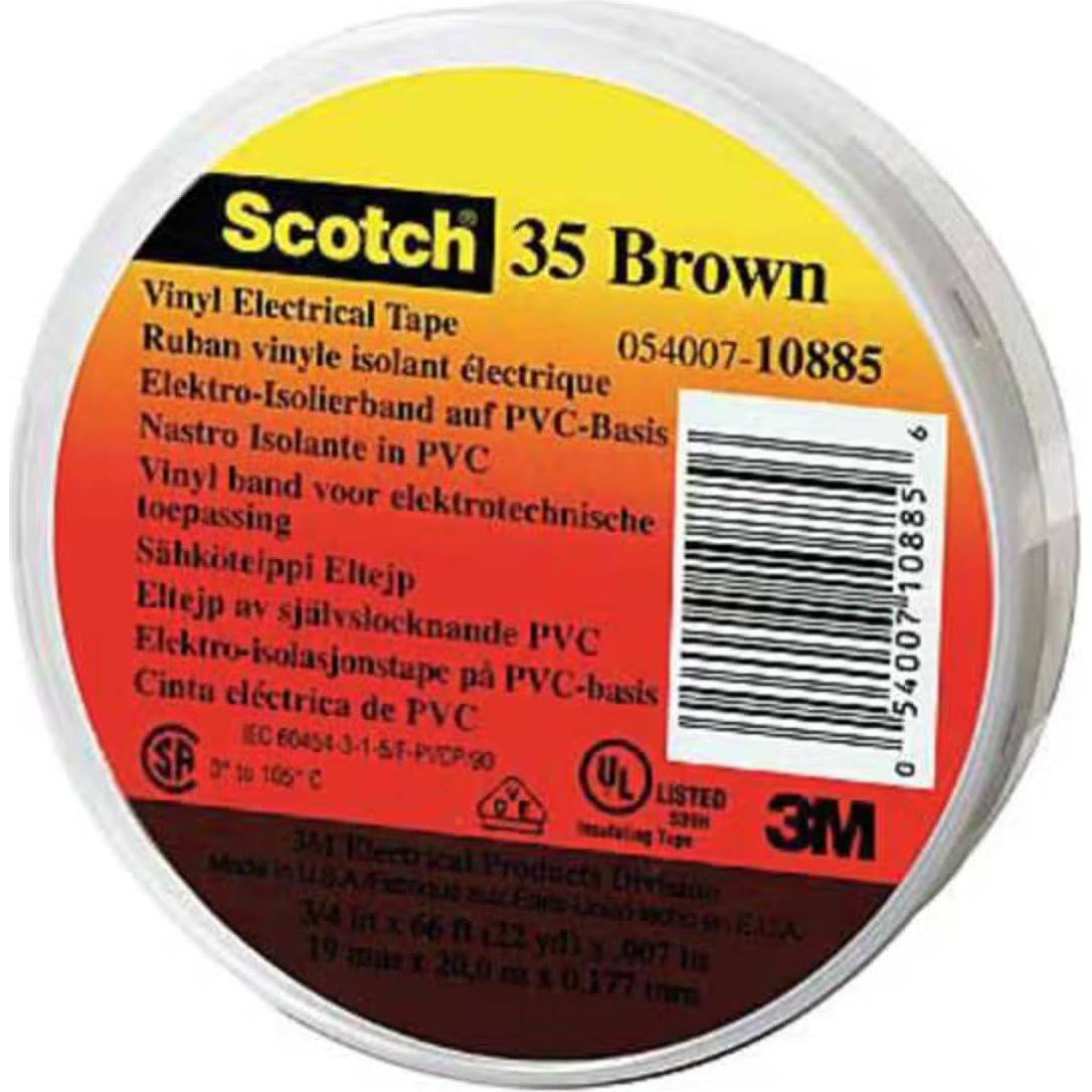 Cinta Eléctrica Scotch 35 Marrón 1.27 cm x 6.1 m PVC