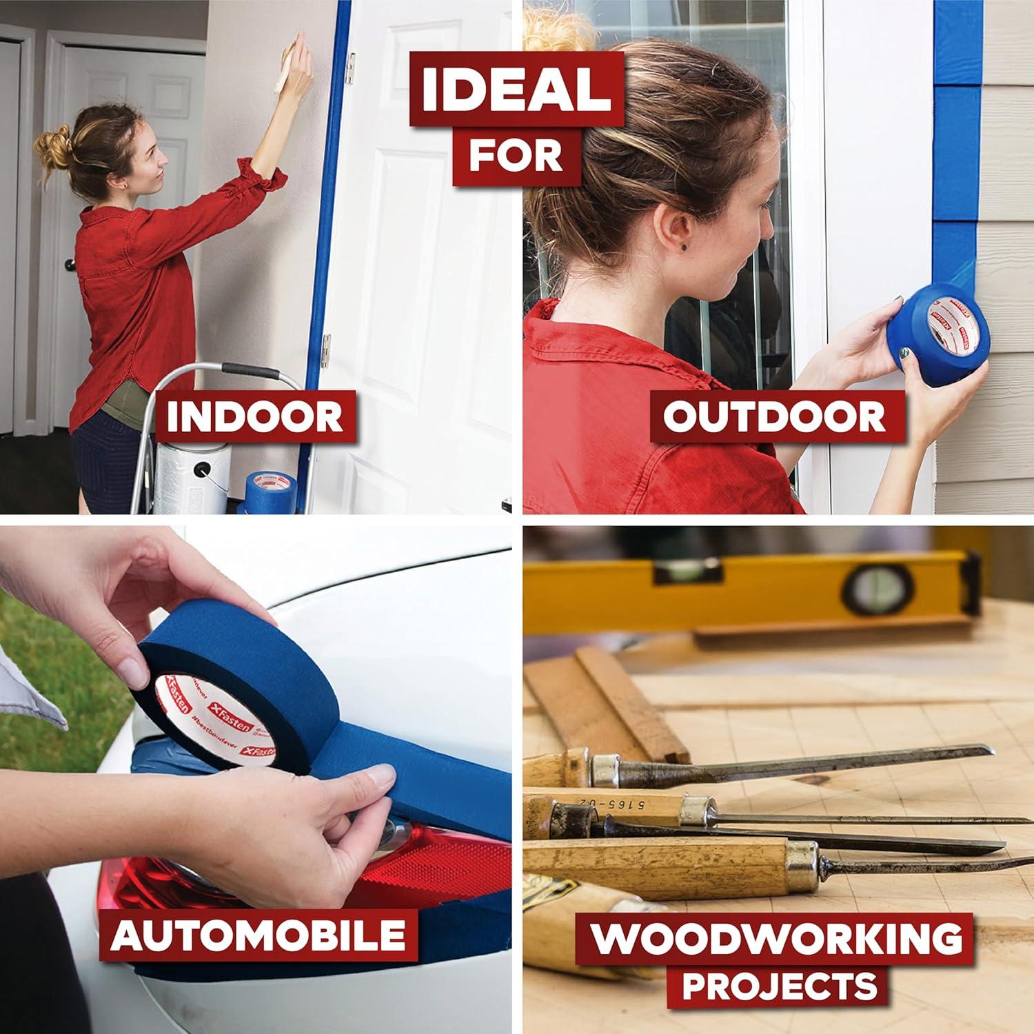 Cinta de Pintor Azul XFasten 4.8 cm x 54.86 m 3-Pack Sin Residuo