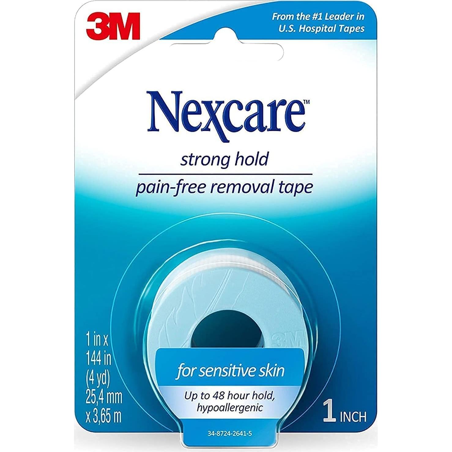 Cinta Nexcare para Piel Sensible 2.54 cm x 3.66 m Hipoalergénica