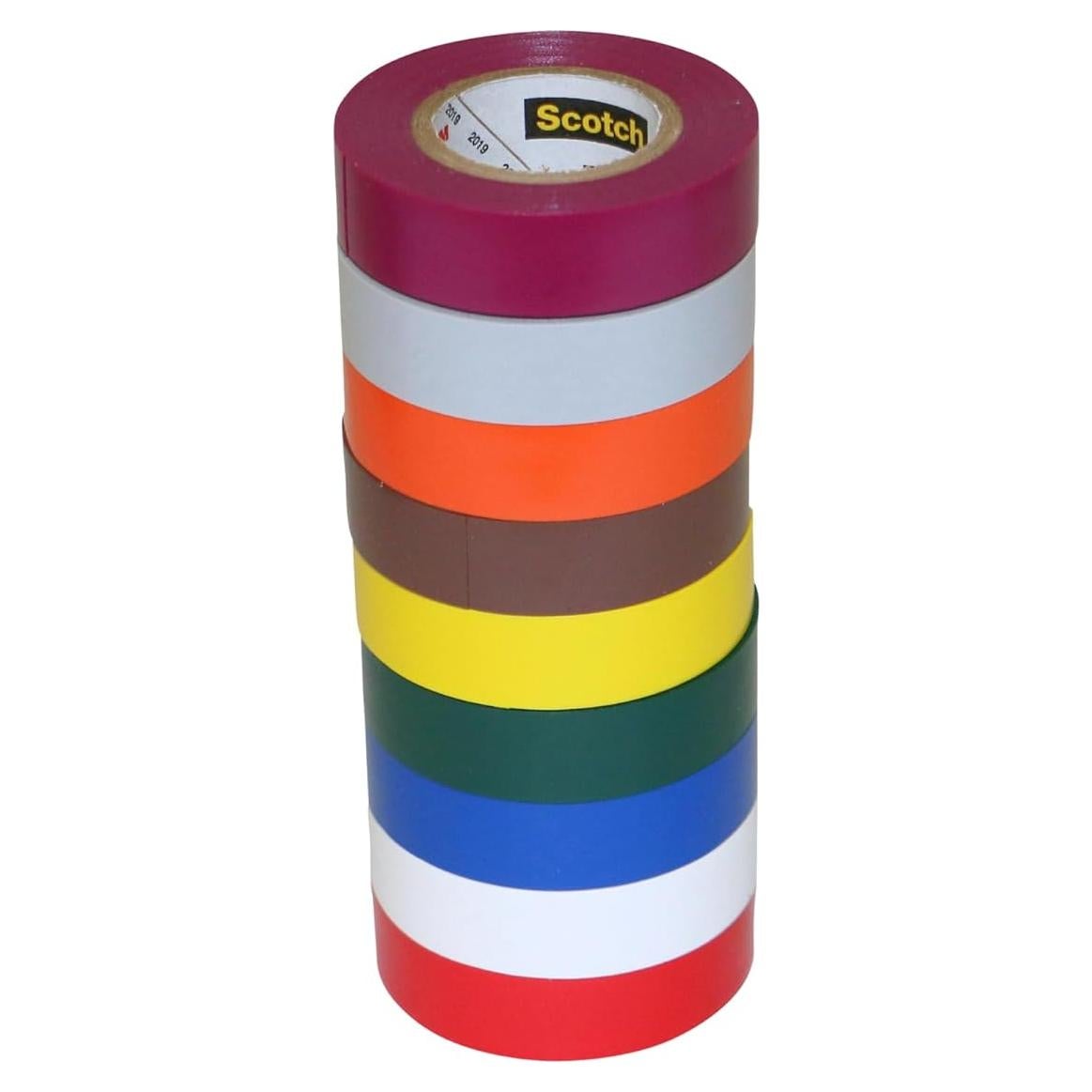 Cinta Eléctrica Scotch 35 1/2" x 6.1 m Arcoíris 3M