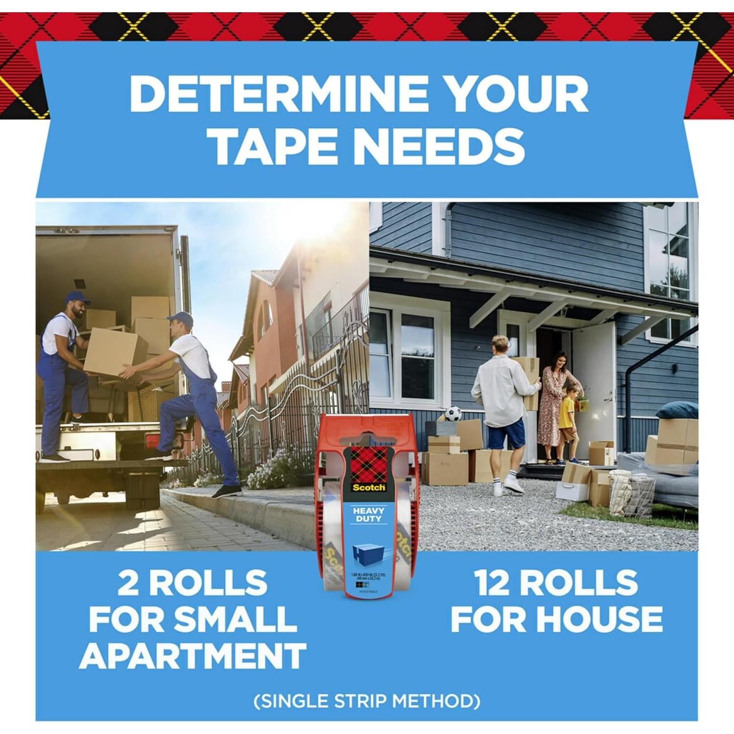 Cinta de Embalaje Scotch Alta Resistencia 4.8 cm x 25.3 m con Dispensador