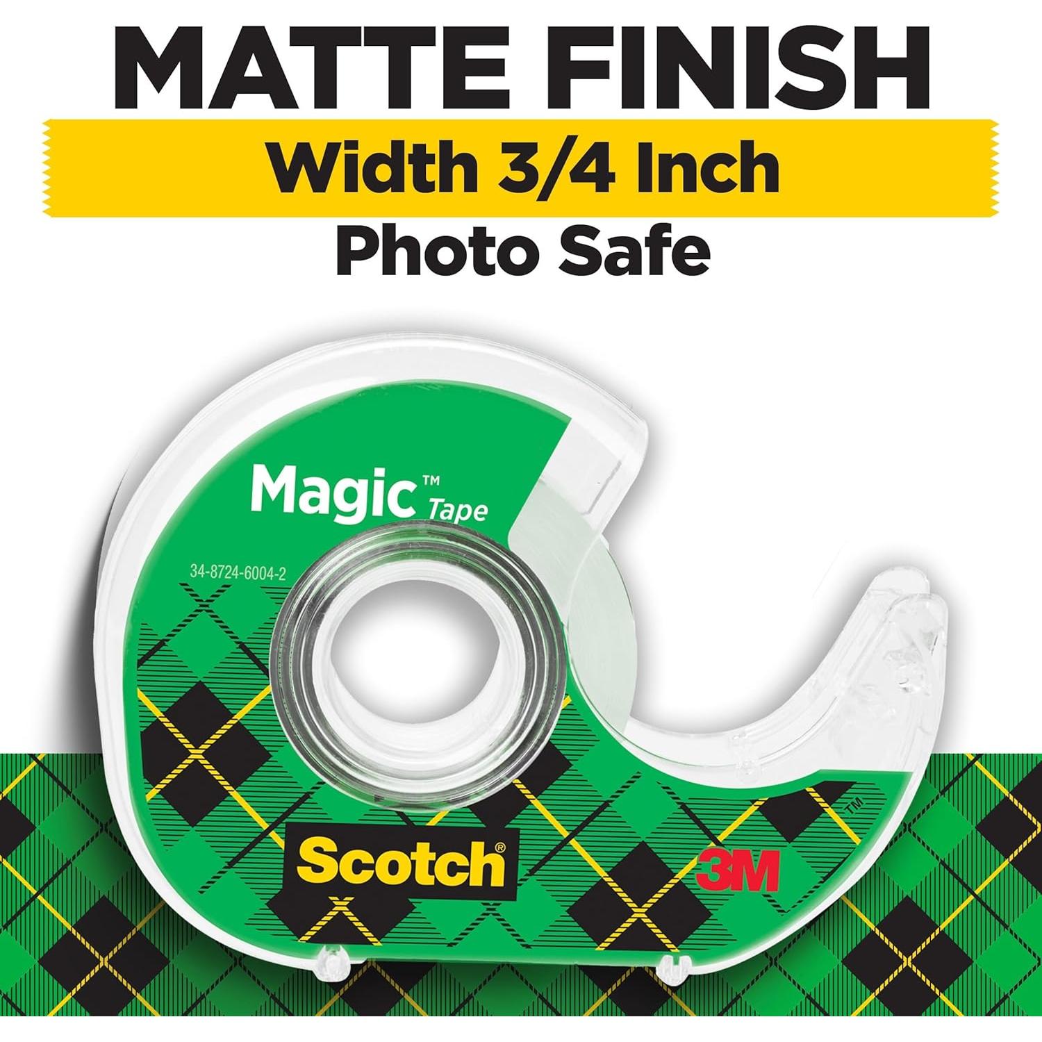 Cinta Mágica Scotch 6 Rollos 1.9 cm x 165.1 m con Dispensadores