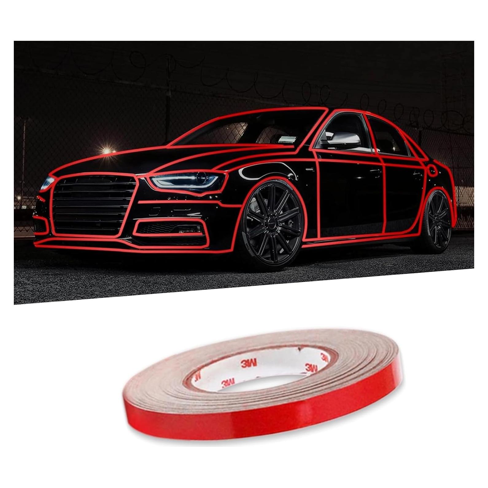 Tira de Bisel Reflectante UGSHY 5m x 0.76cm Rojo para Carro