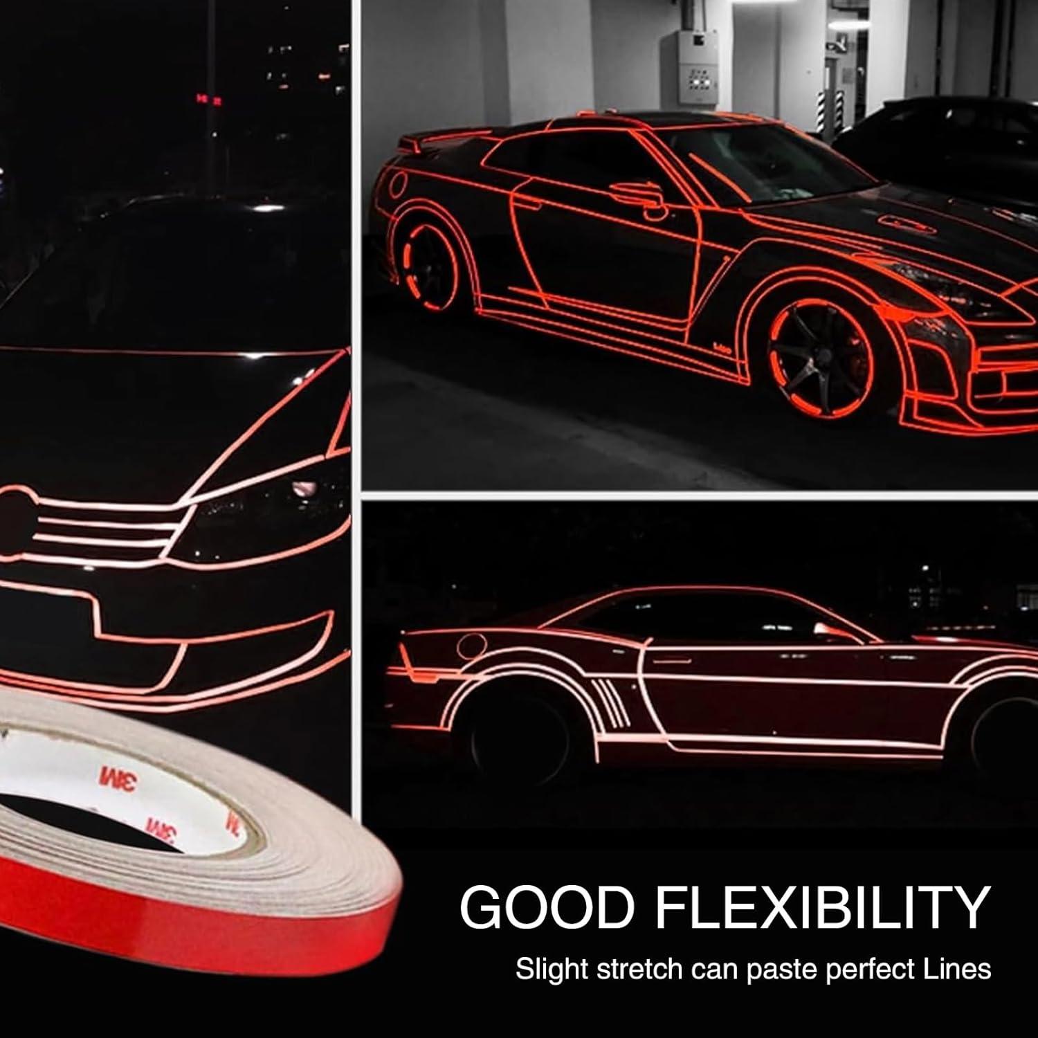 Tira de Bisel Reflectante UGSHY 5m x 0.76cm Rojo para Carro