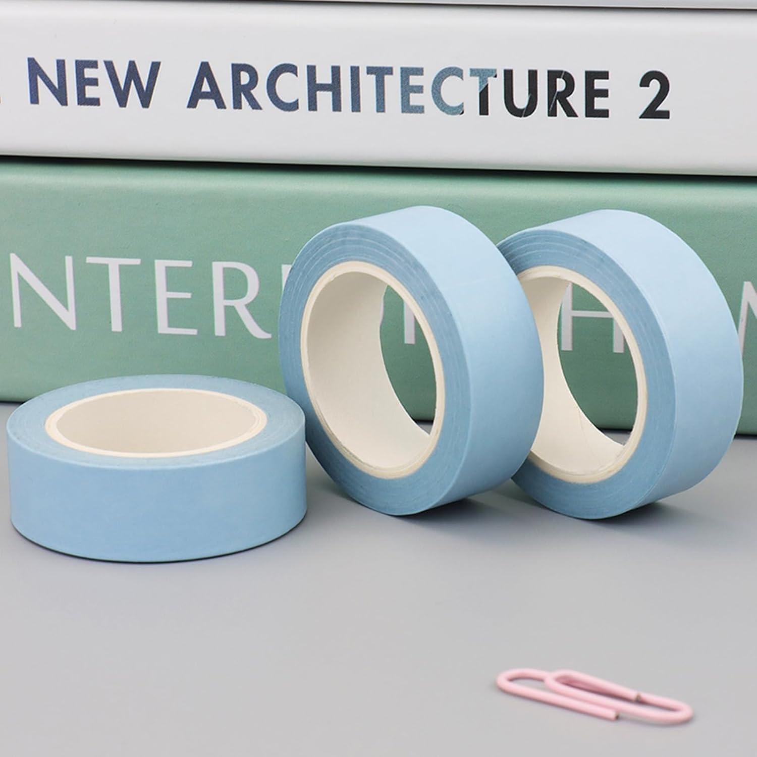 Cinta Washi Decorativa NatSumeBasics Azul Claro 3 Rollos 15mm x 10m