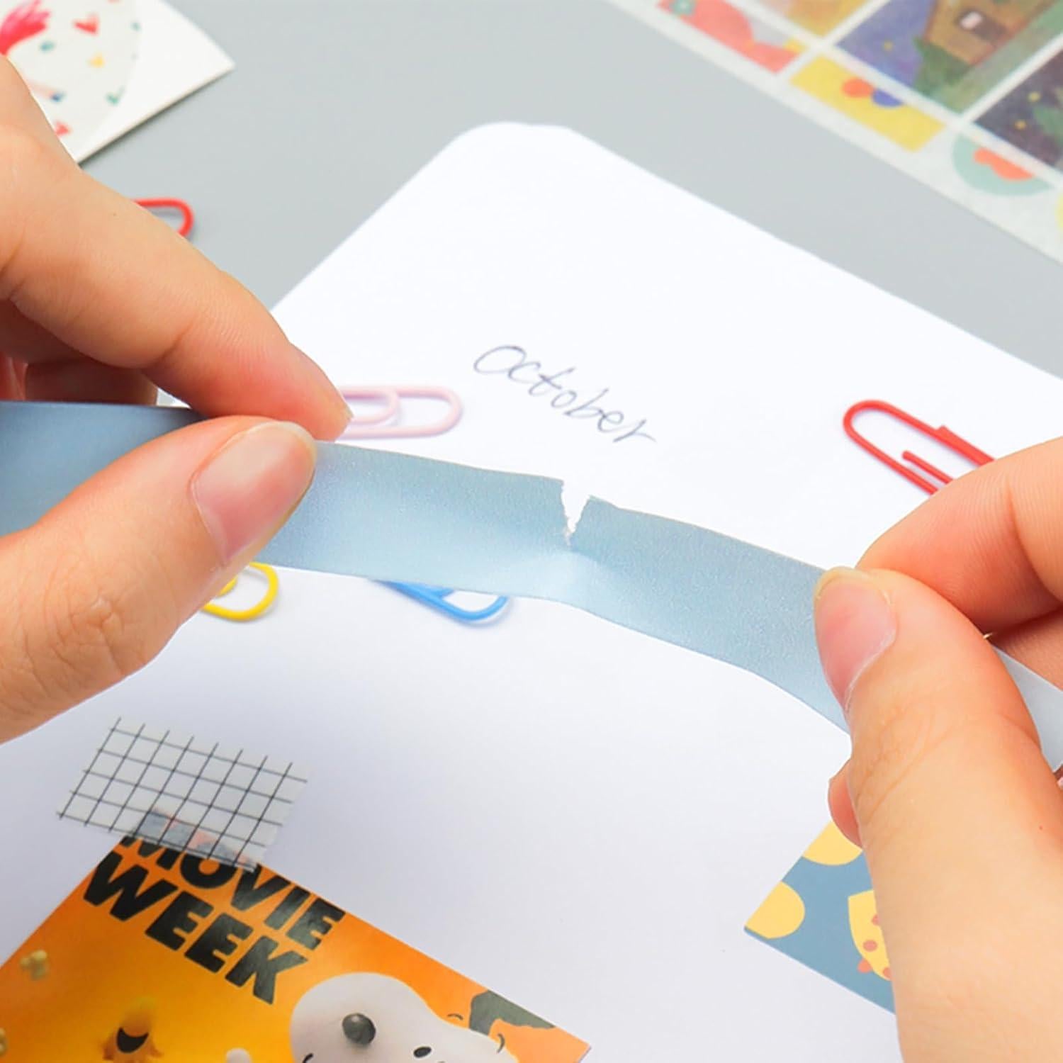 Cinta Washi Decorativa NatSumeBasics Azul Claro 3 Rollos 15mm x 10m