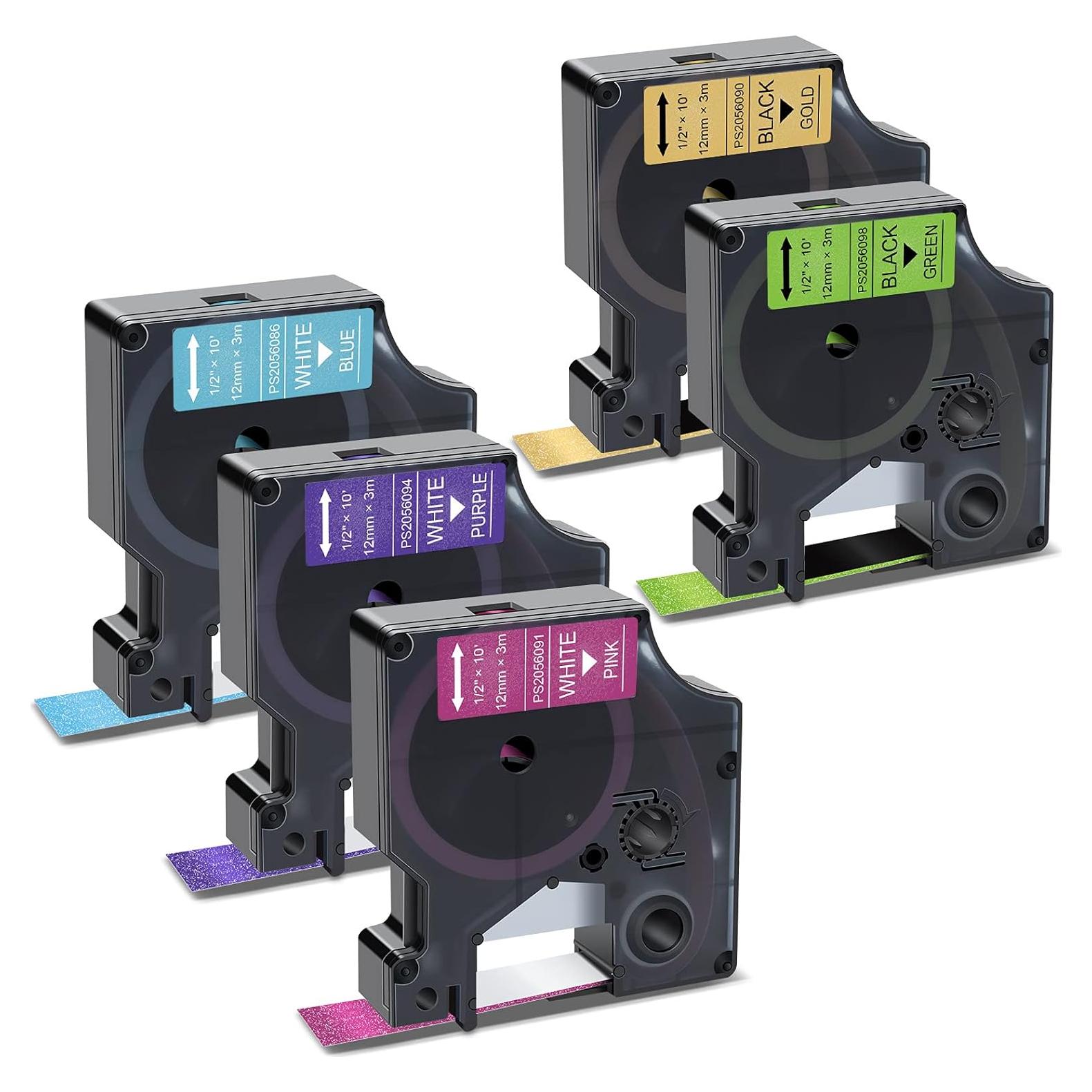 Cinta de Etiquetas Pristar 12mm para Dymo COLORPOP - 5 Colores