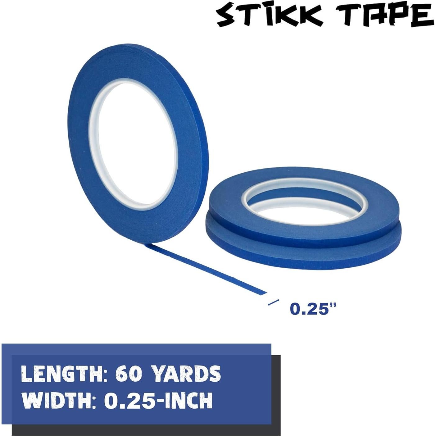 Cinta de Pintor STIKK - Paquete de 3 Cintas Azules 0.6 cm x 54.86 m