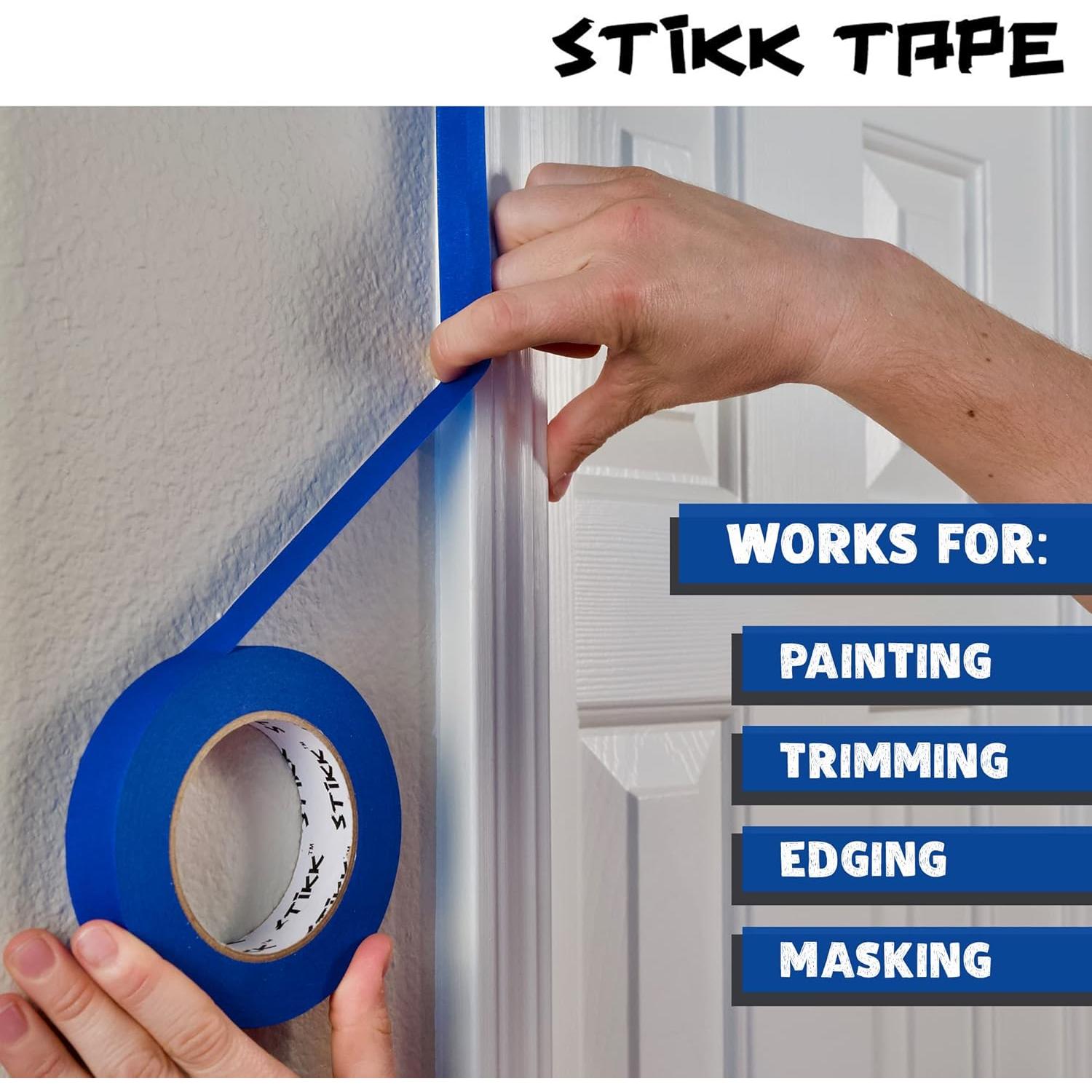 Cinta de Pintor STIKK - Paquete de 3 Cintas Azules 0.6 cm x 54.86 m
