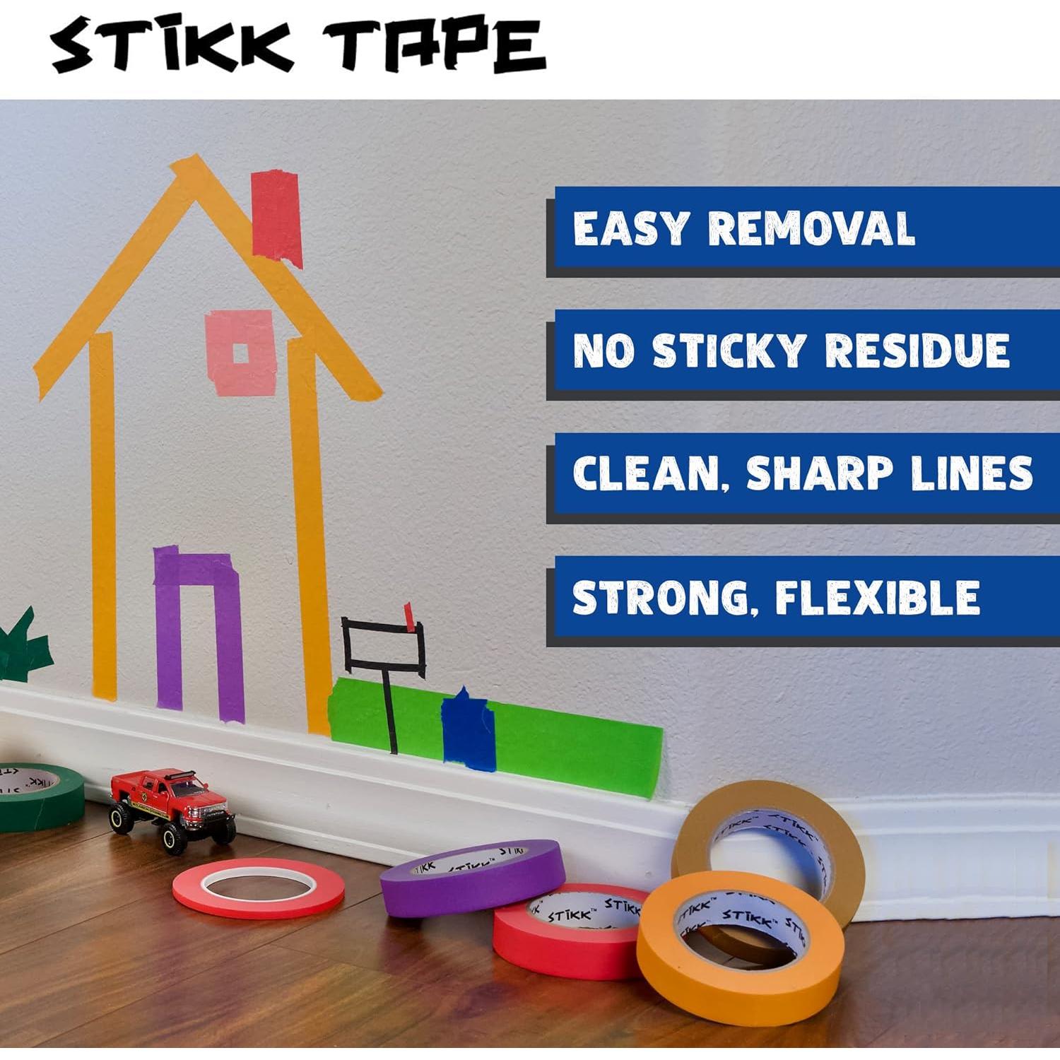 Cinta de Pintor STIKK - Paquete de 3 Cintas Azules 0.6 cm x 54.86 m