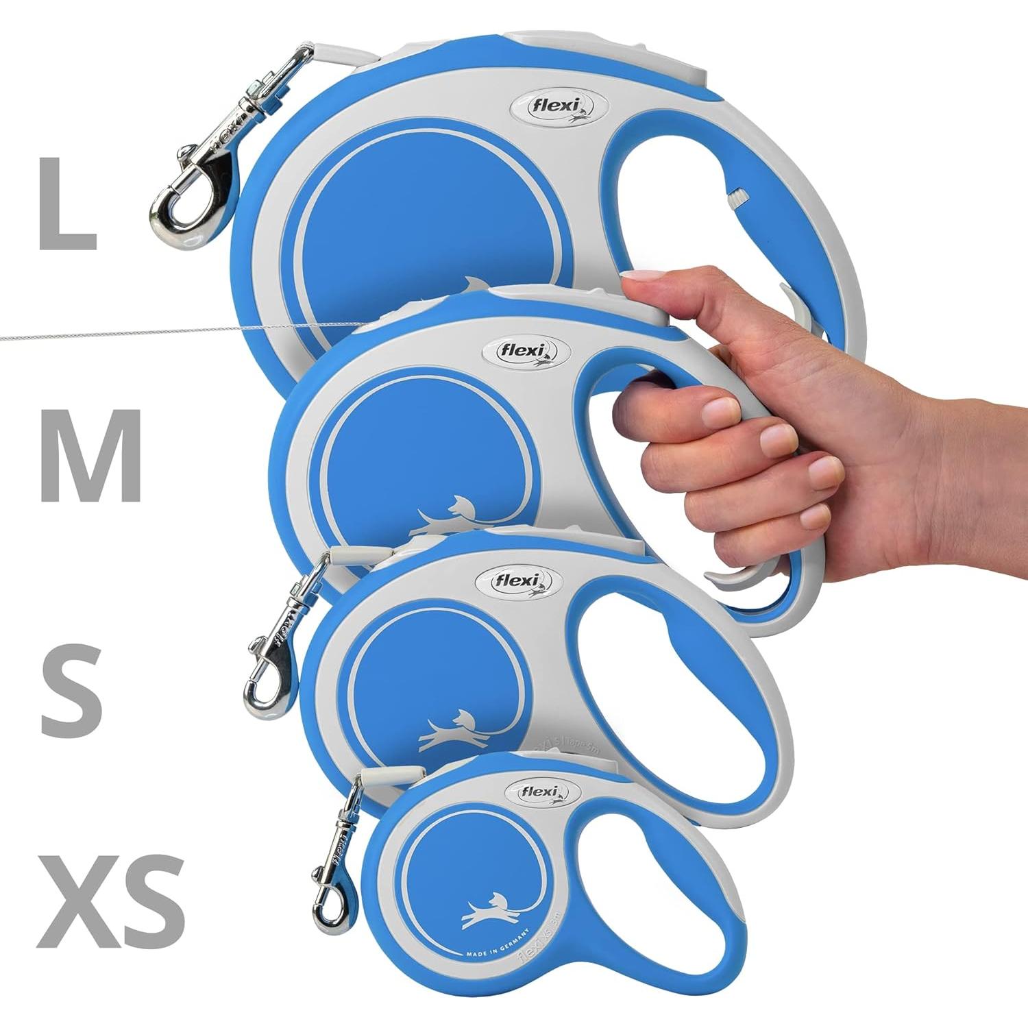 Correa Retráctil Flexi Comfort 3m Gris y Azul para Perros hasta 12kg