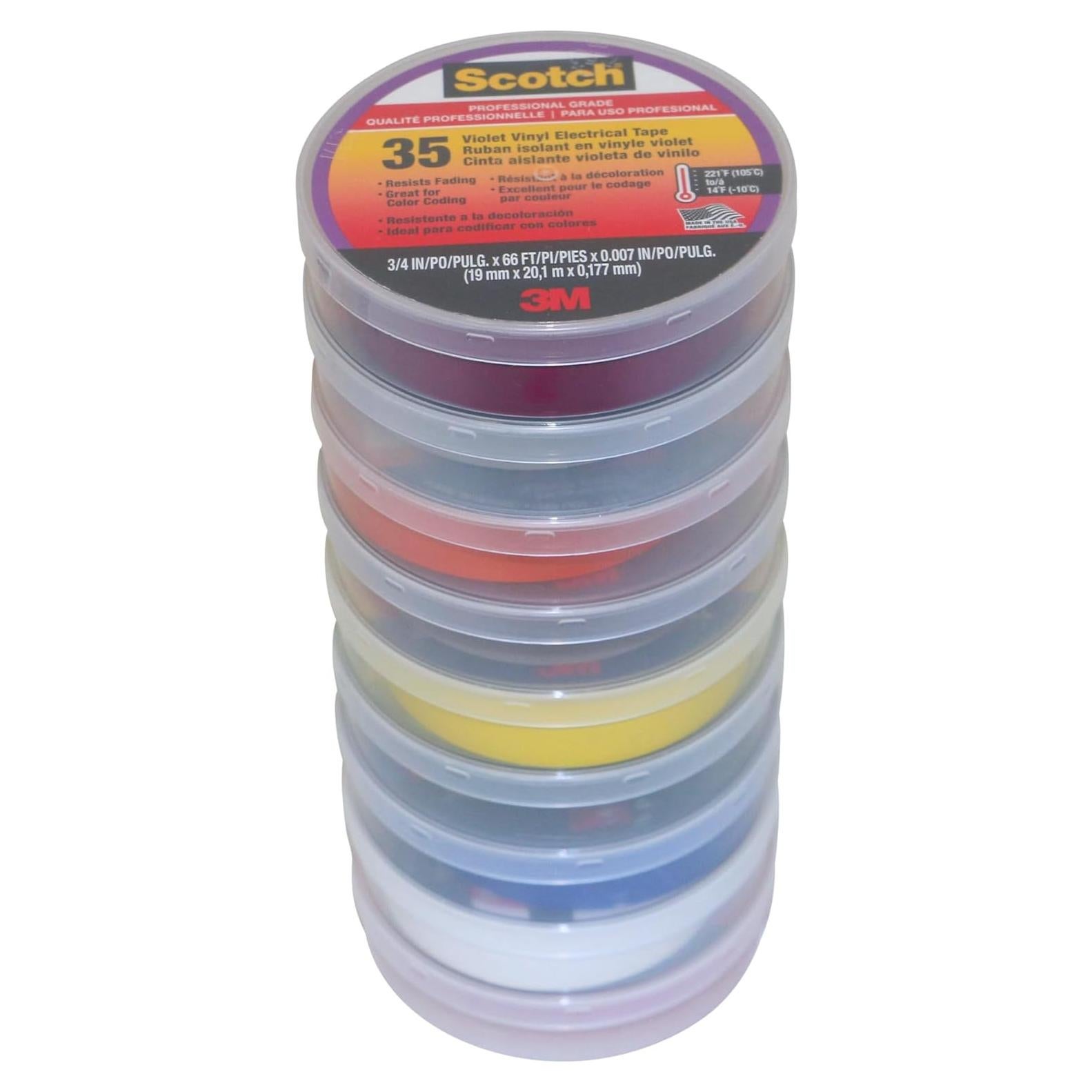 Cinta Eléctrica Scotch Arcoíris 3/4" x 20m - 9 Rollos