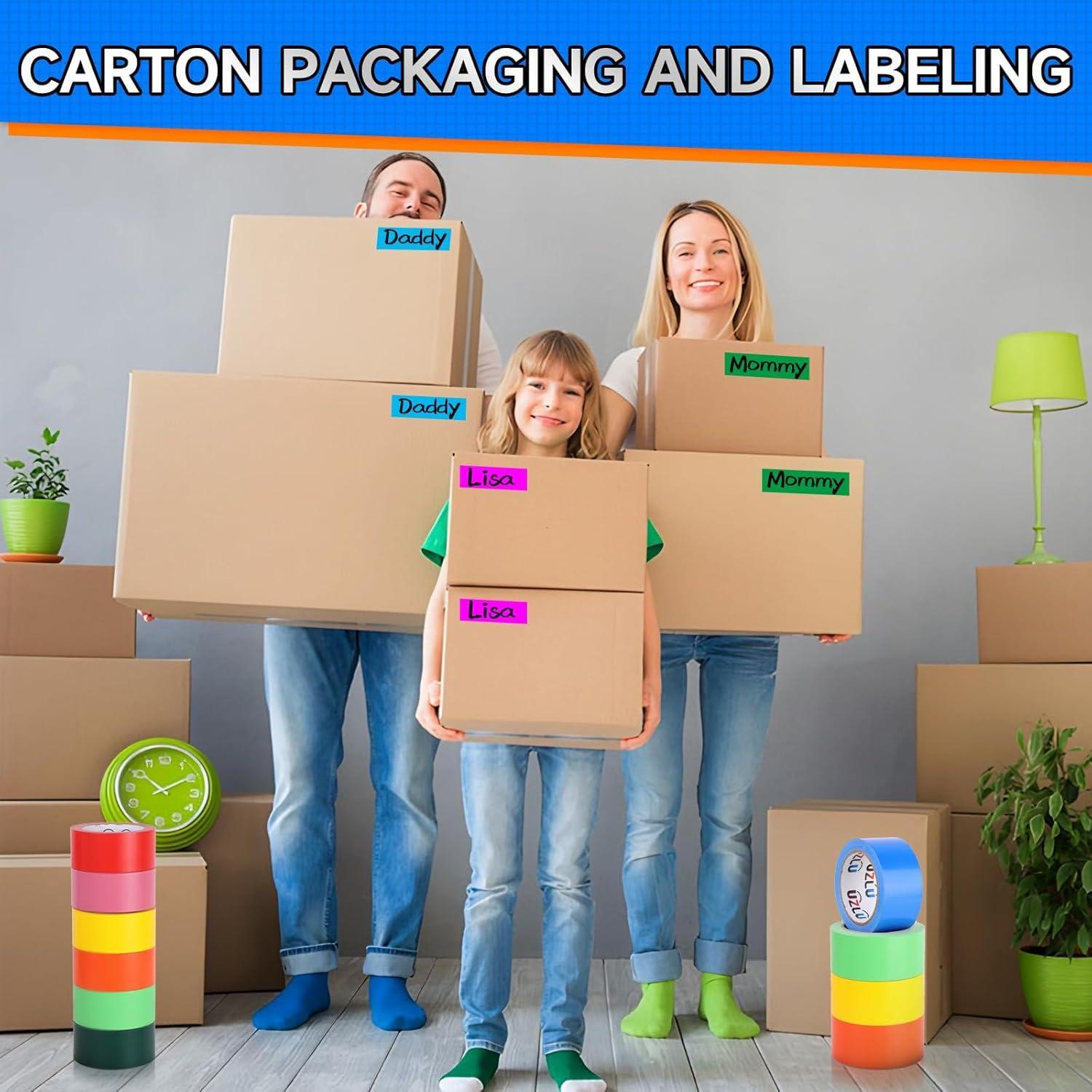 Paquete de 6 Cintas Adhesivas Rosadas UZLU 4.76 cm x 27.43 m