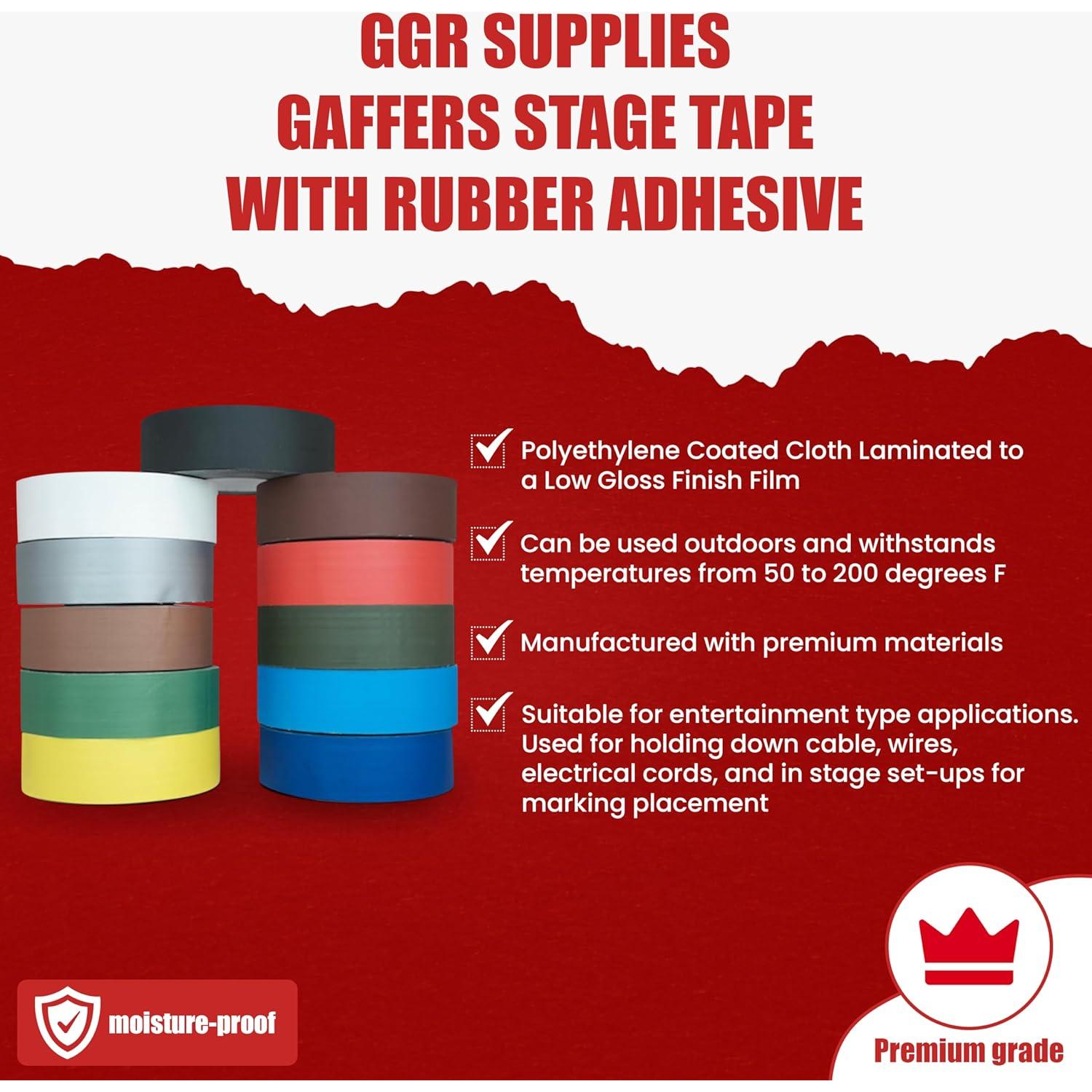 Cinta de Gaffers GGR Supplies CGT-80 Azul Claro 1.27 cm x 54.86 m