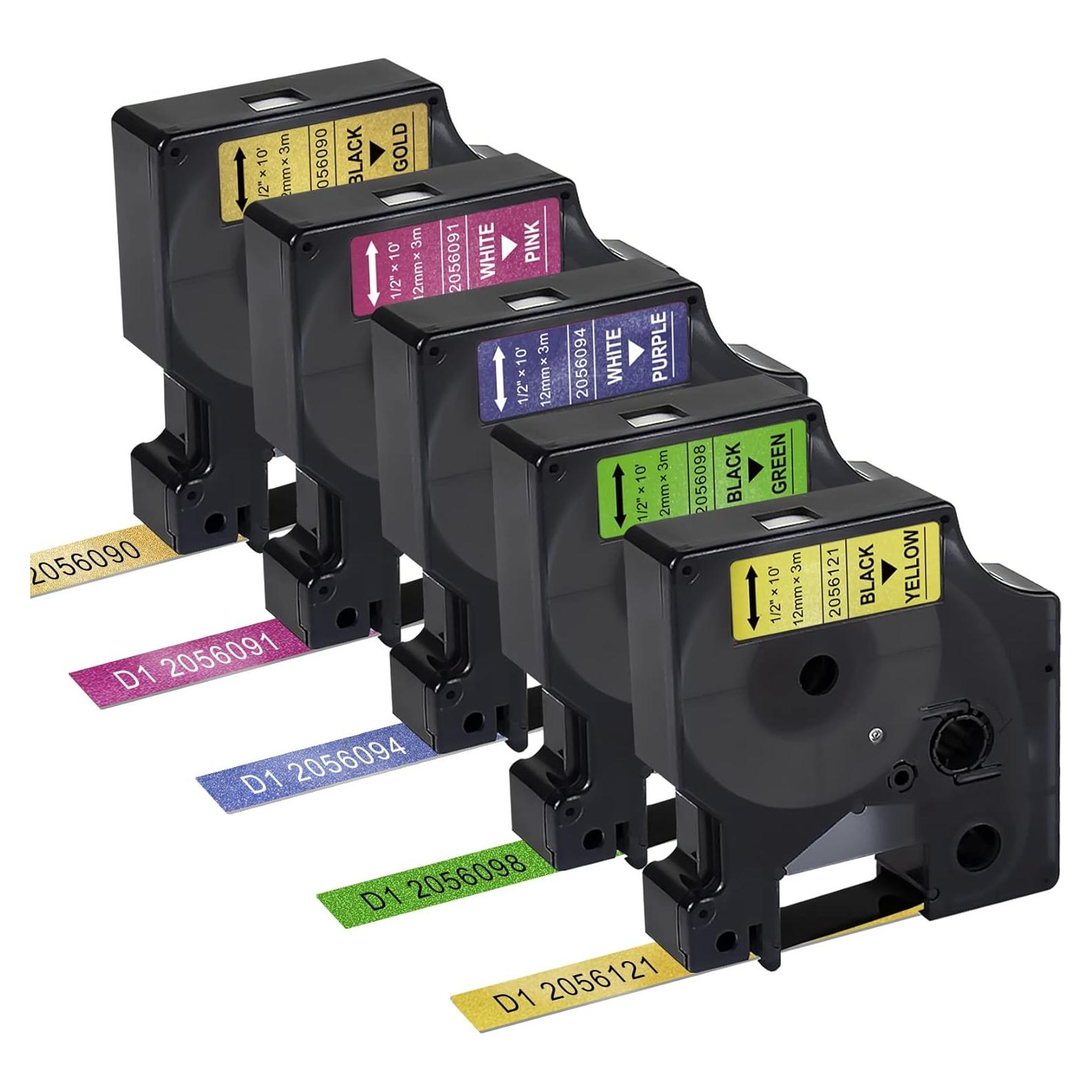 Cinta de Etiquetado RAEMALL D1 12mm Brillante 5-Pack