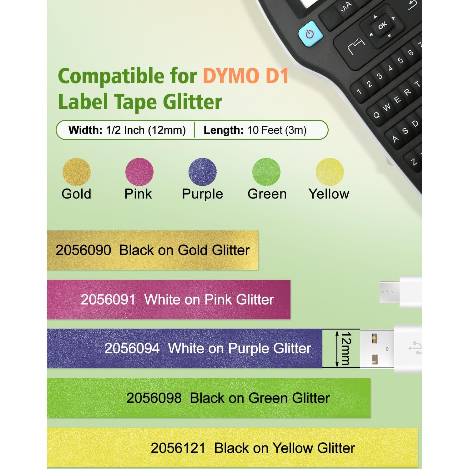 Cinta de Etiquetado RAEMALL D1 12mm Brillante 5-Pack