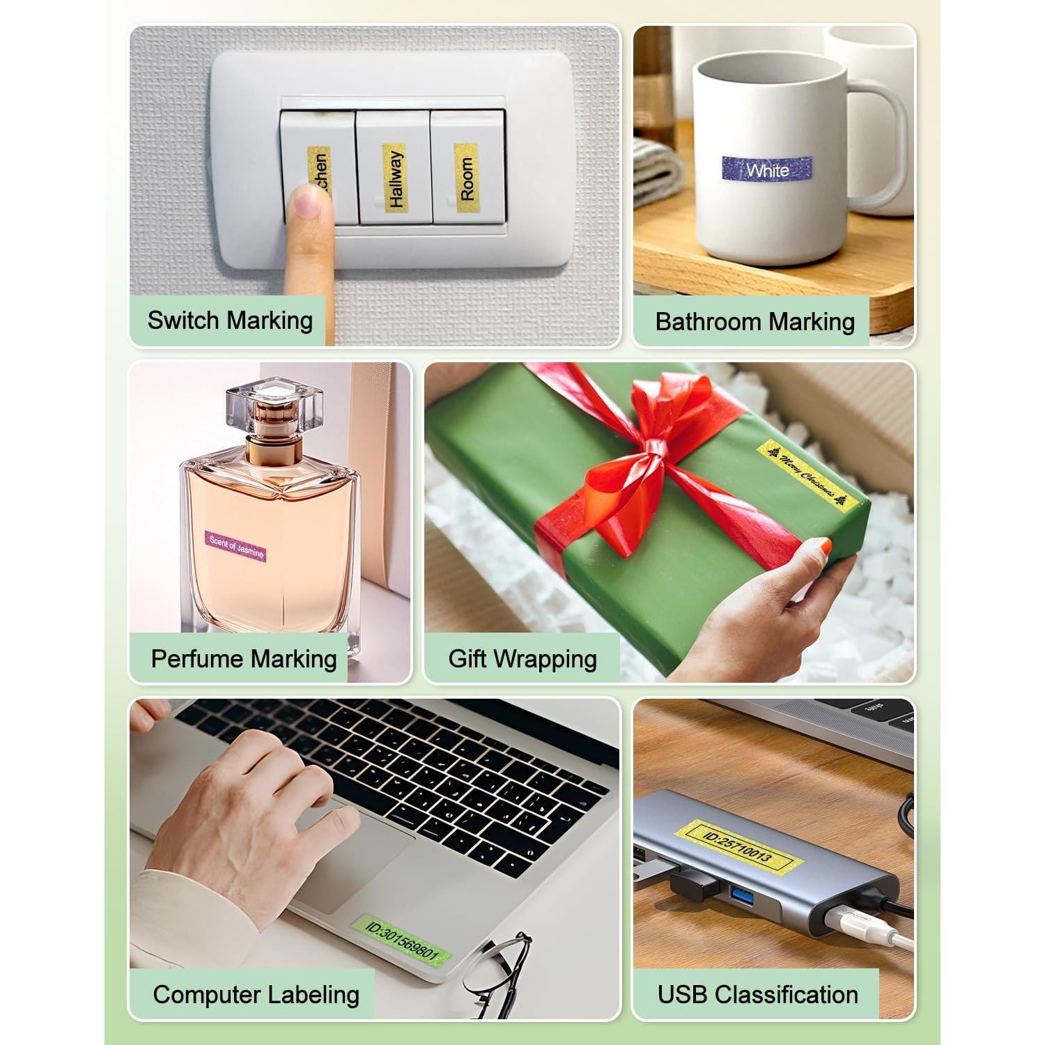 Cinta de Etiquetado RAEMALL D1 12mm Brillante 5-Pack