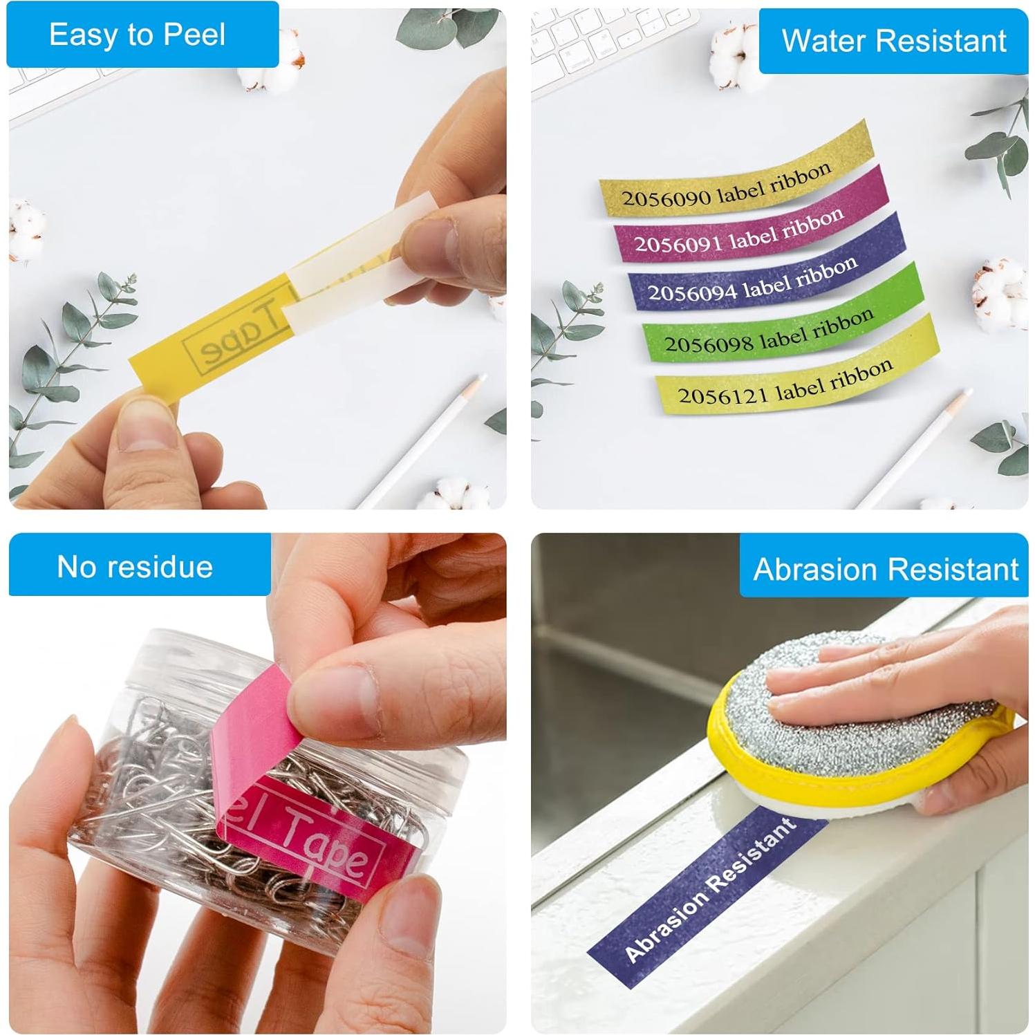 Cinta de Etiquetado RAEMALL D1 12mm Brillante 5-Pack