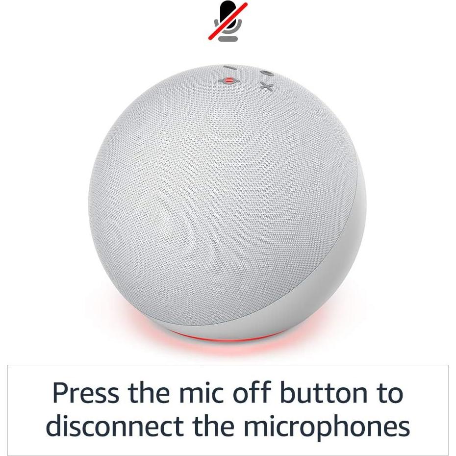 Amazon Echo (newest model), Alexa speaker with premium sound, Ideal for large bedrooms, living rooms and kitchens, Glacier White