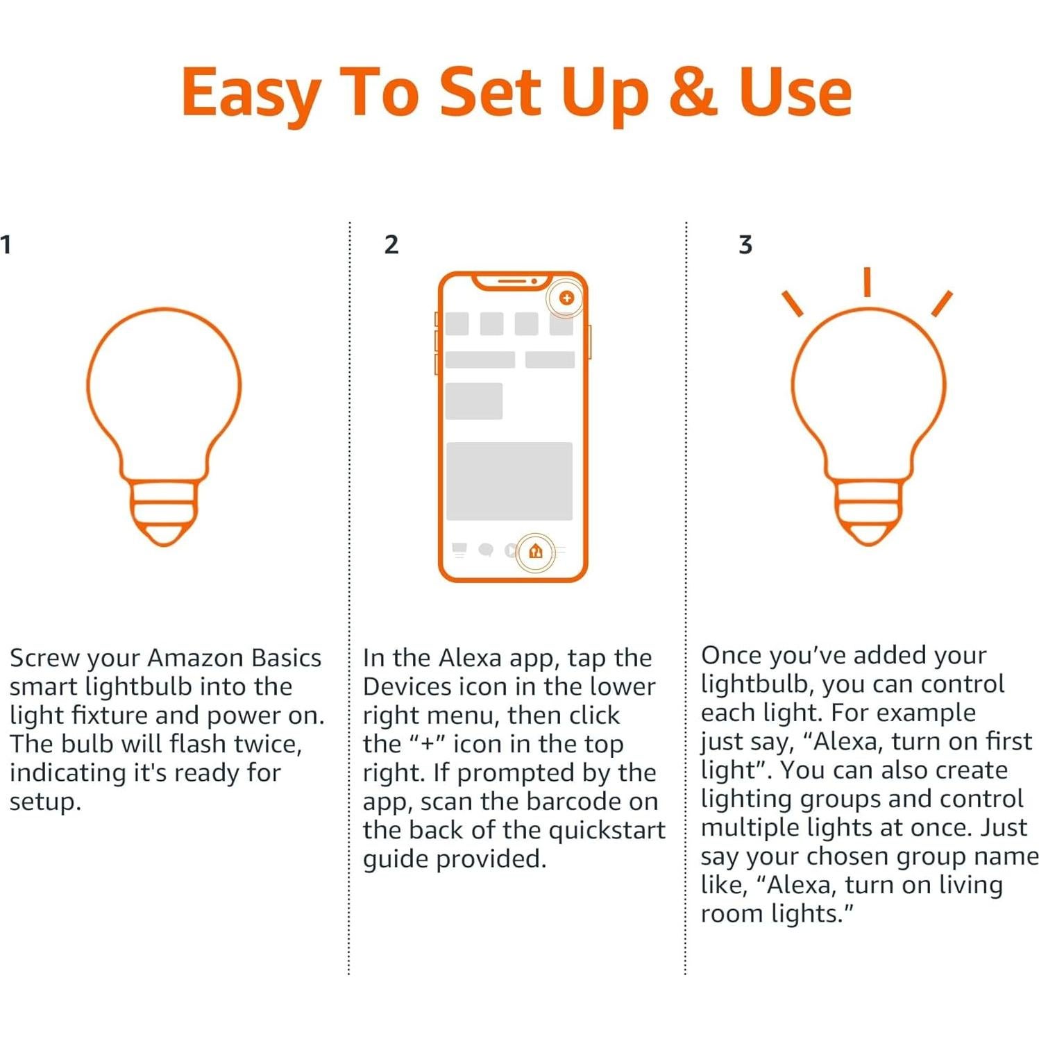 Echo Dot with Amazon Basics Smart Color Bulb