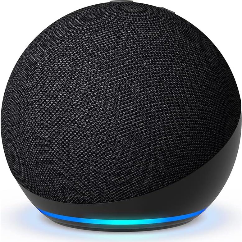 Echo Dot (5th Gen, 2022 release) | International Version with US Power Adaptor | Smart speaker with Alexa | Charcoal