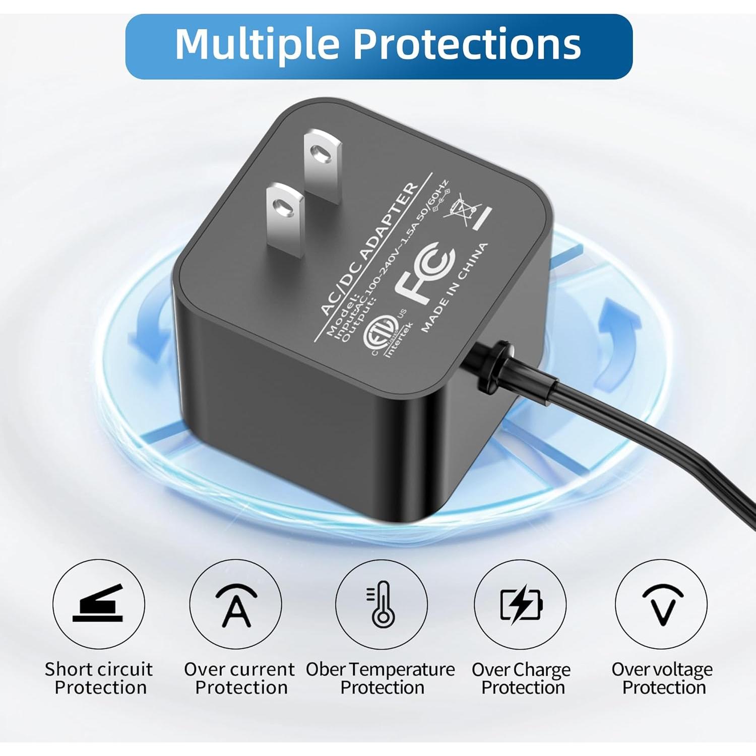 Adaptador de corriente YJXKJ para Echo Dot 3ra/4ta Gen 12V 1.25A