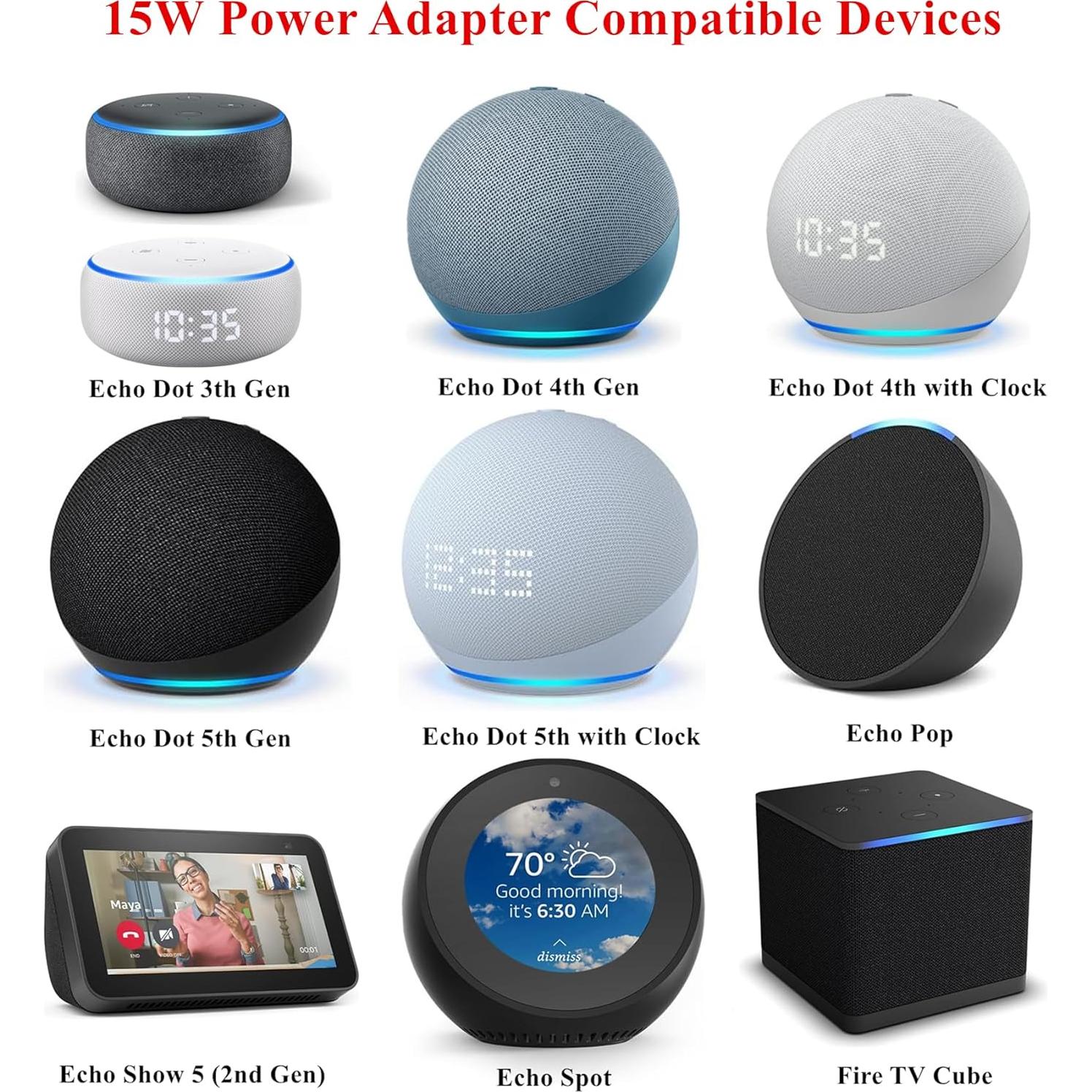 Adaptador de corriente 15W SHENZHEN para Echo Dot y Echo Show