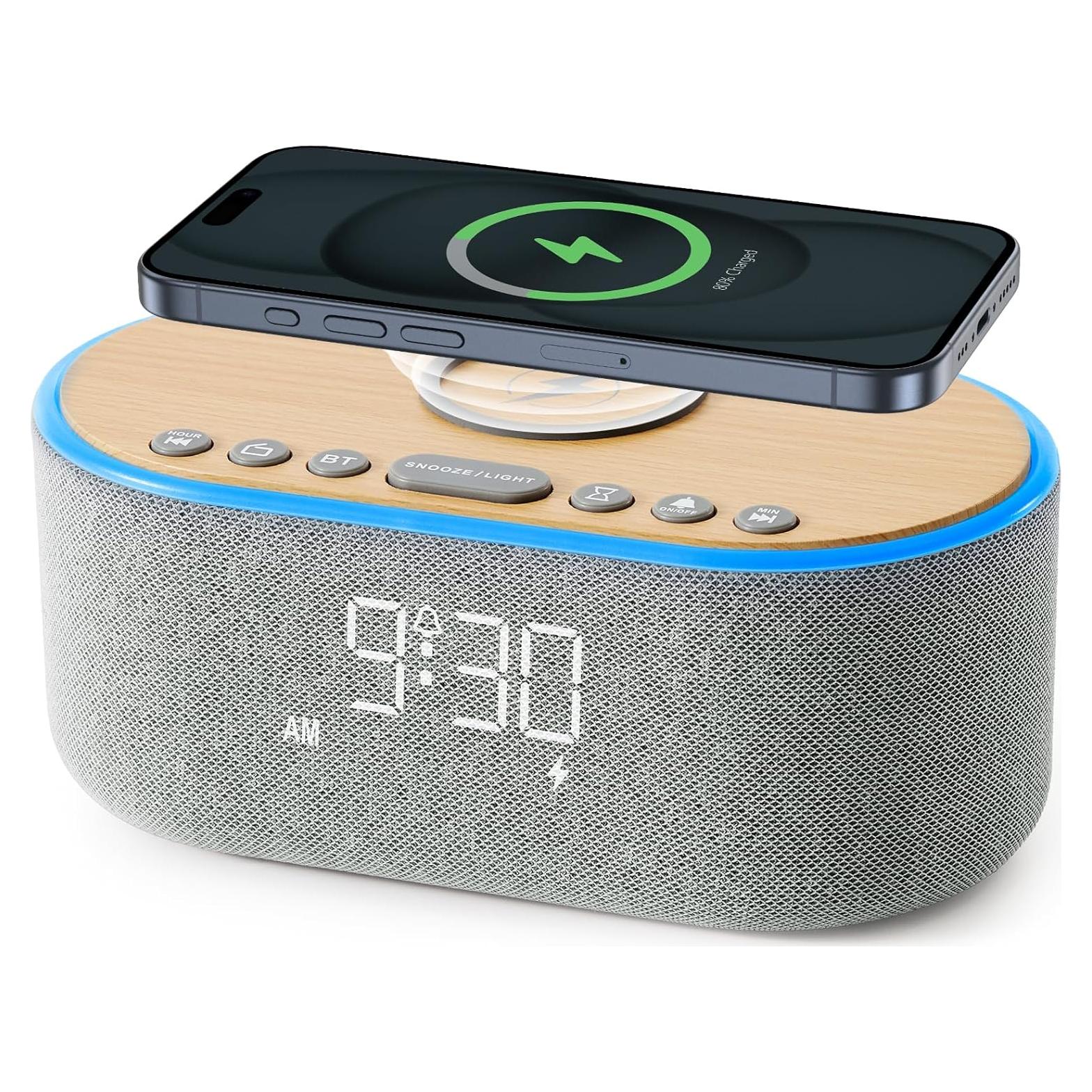 Reloj Despertador Bluetooth USCCE UE-268 con Carga Inalámbrica 10W