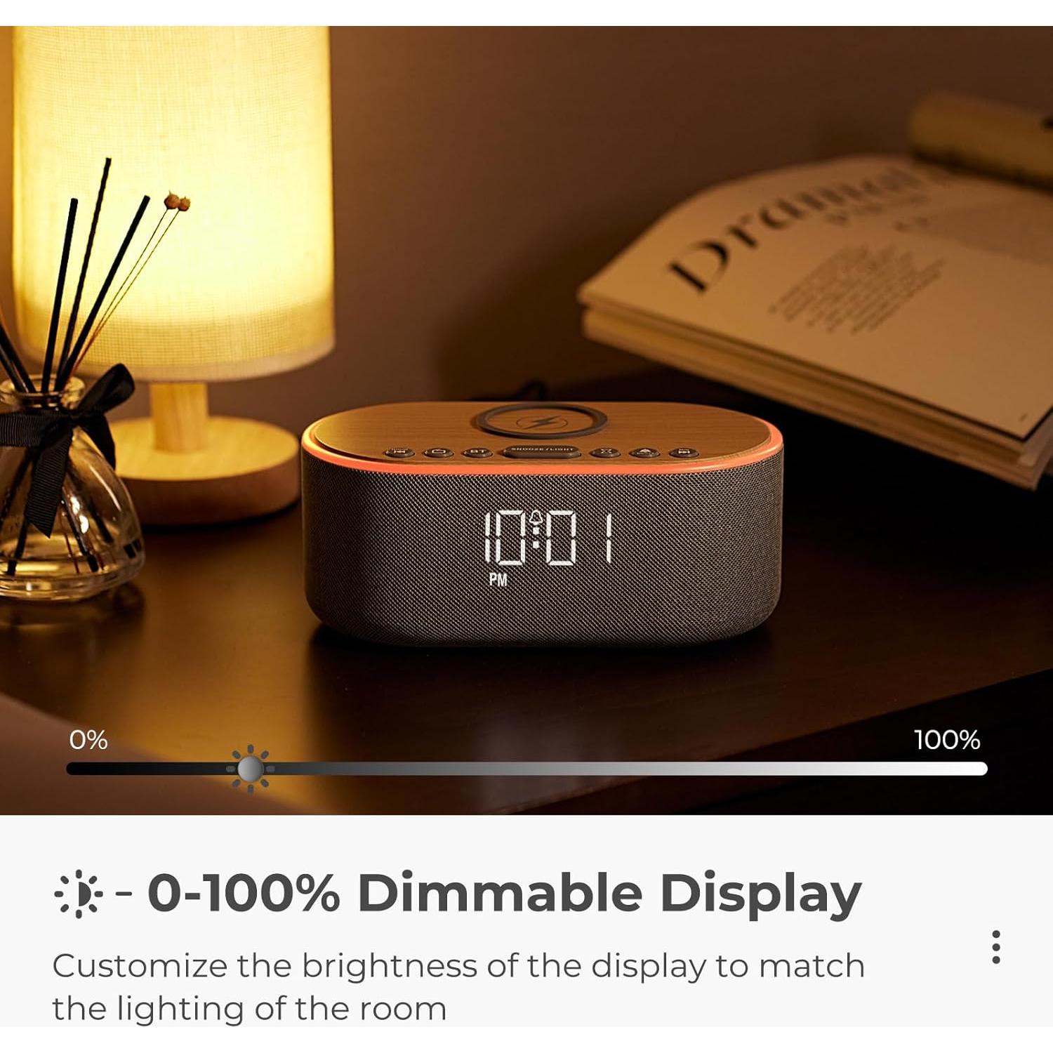 Reloj Despertador Bluetooth USCCE UE-268 con Carga Inalámbrica 10W