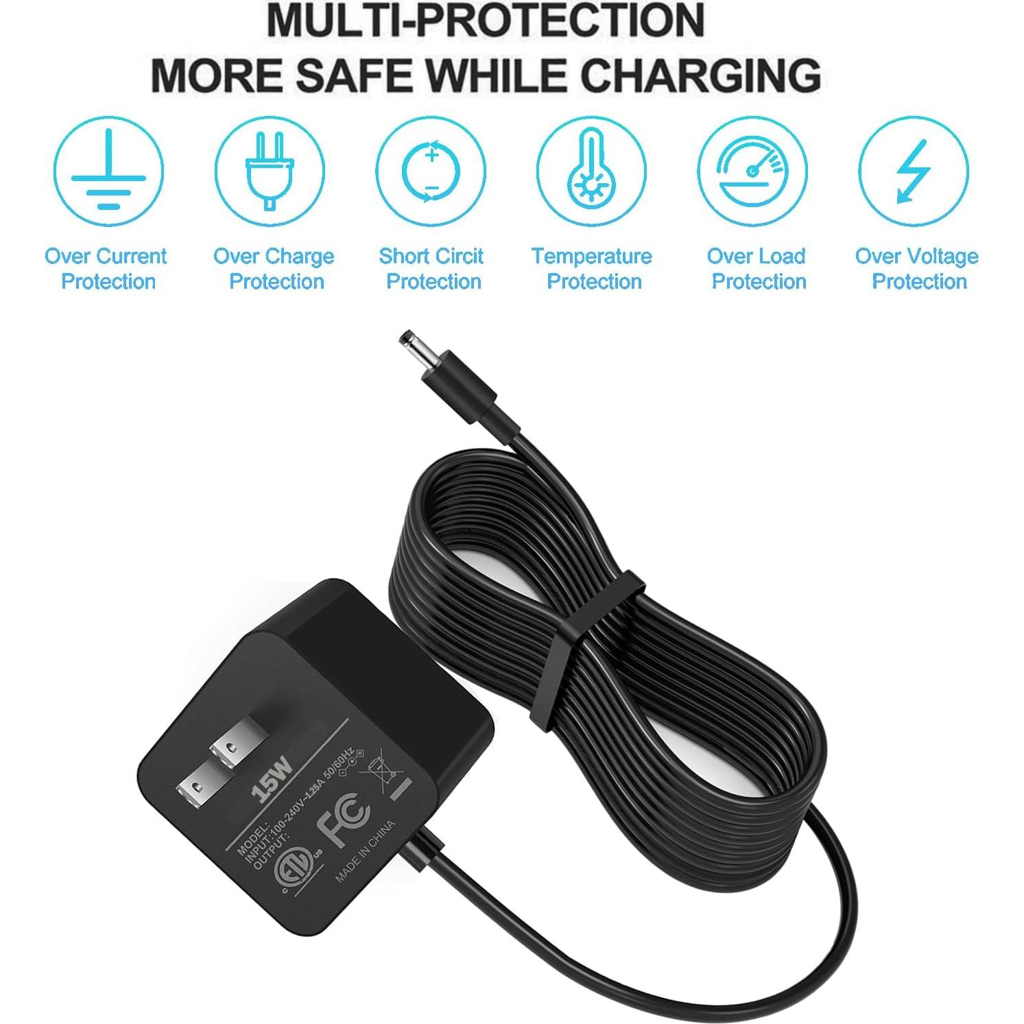 Adaptador de corriente 15W para Amazon Echo Dot y Fire TV